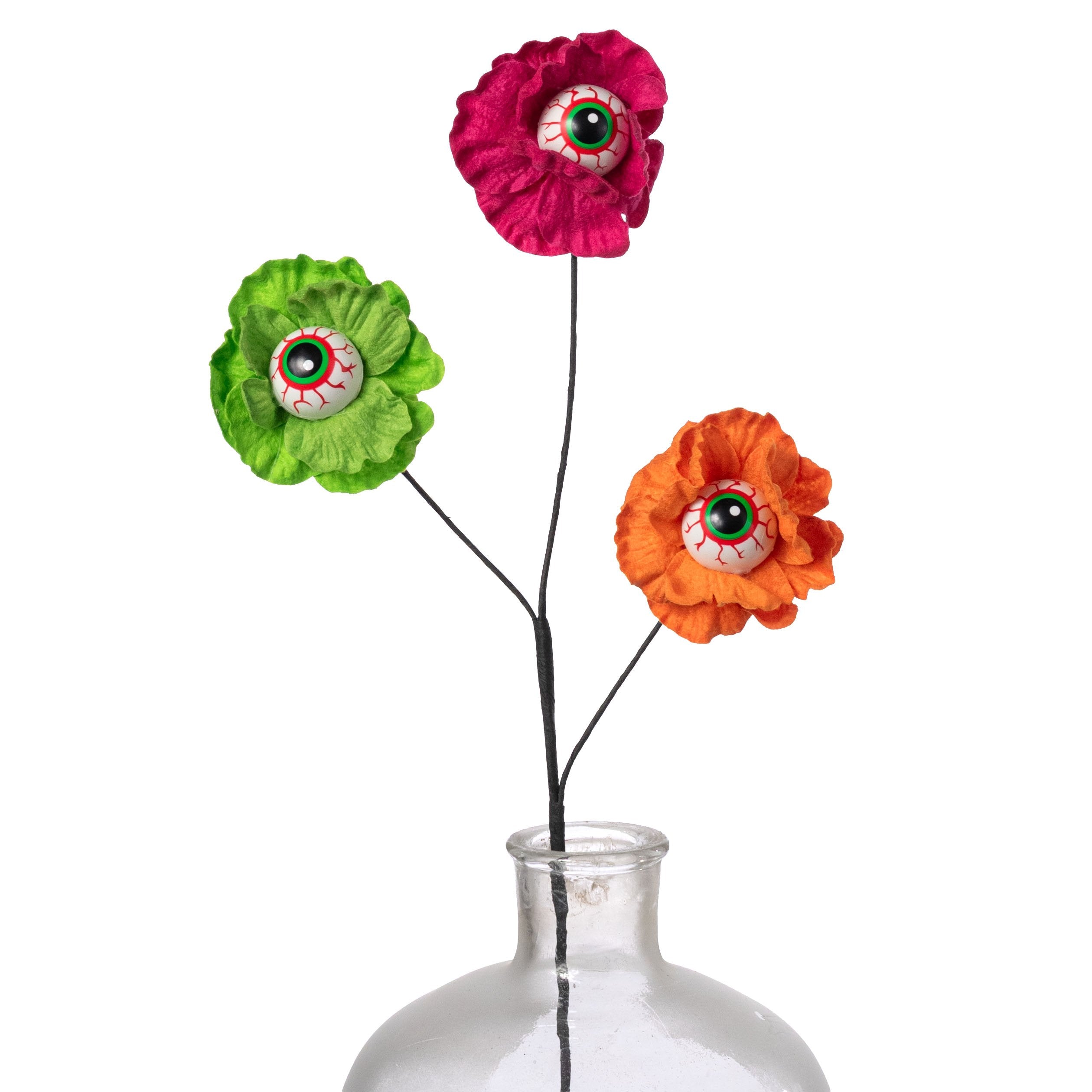 22" Eyeball Poppy Spray: Hot Pink, Orange & Lime Item Number: HH1408J1