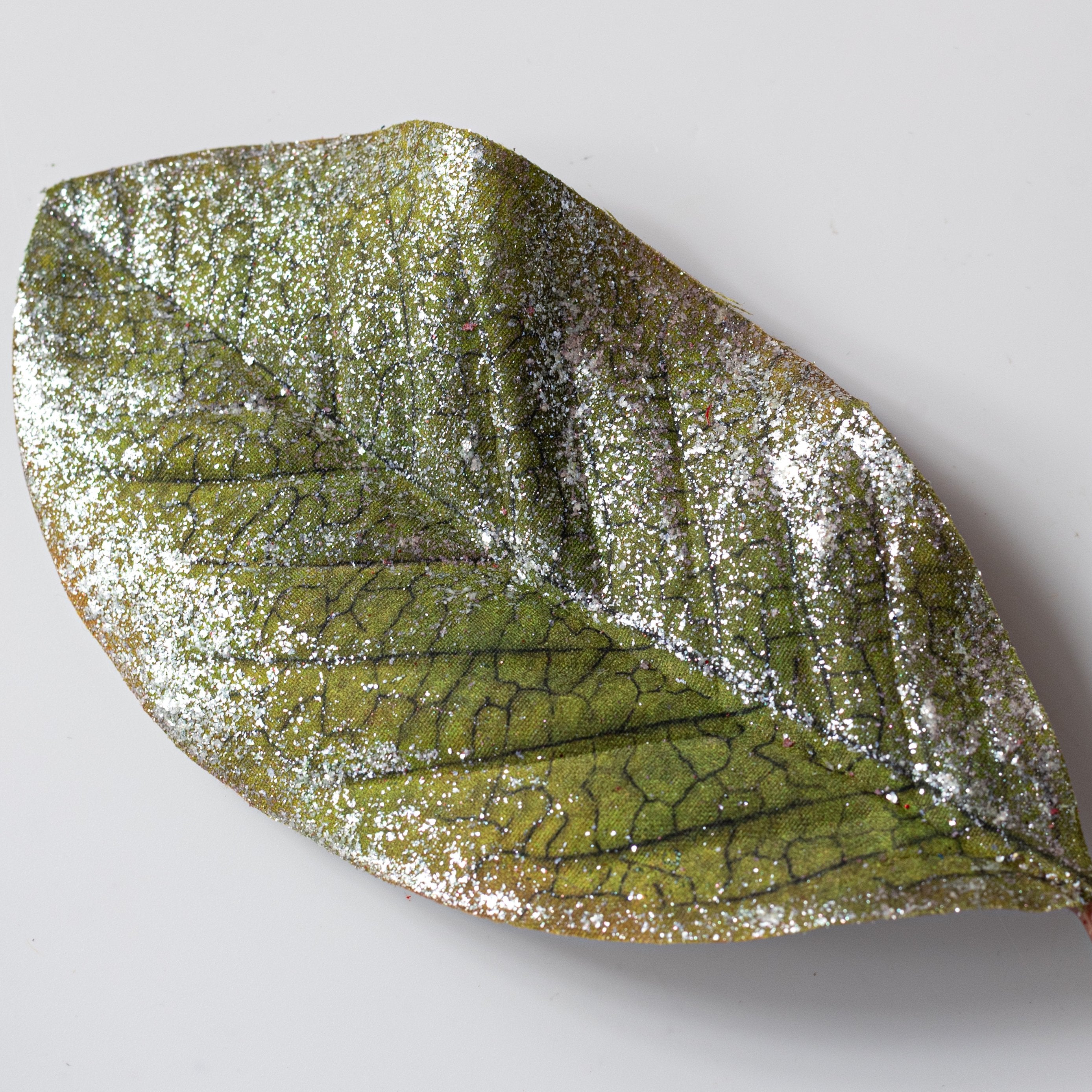22" Glittered Magnolia Spray: Red detail photo 4