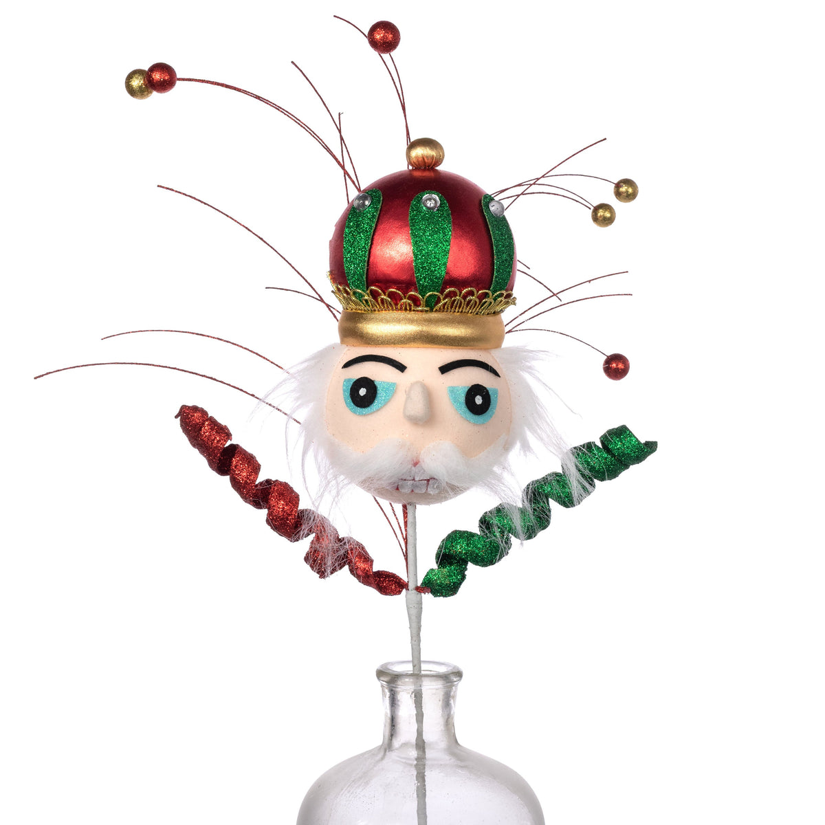 22" Nutcracker King Half Head Spray: Red & Green Item Number: 86777RDGN