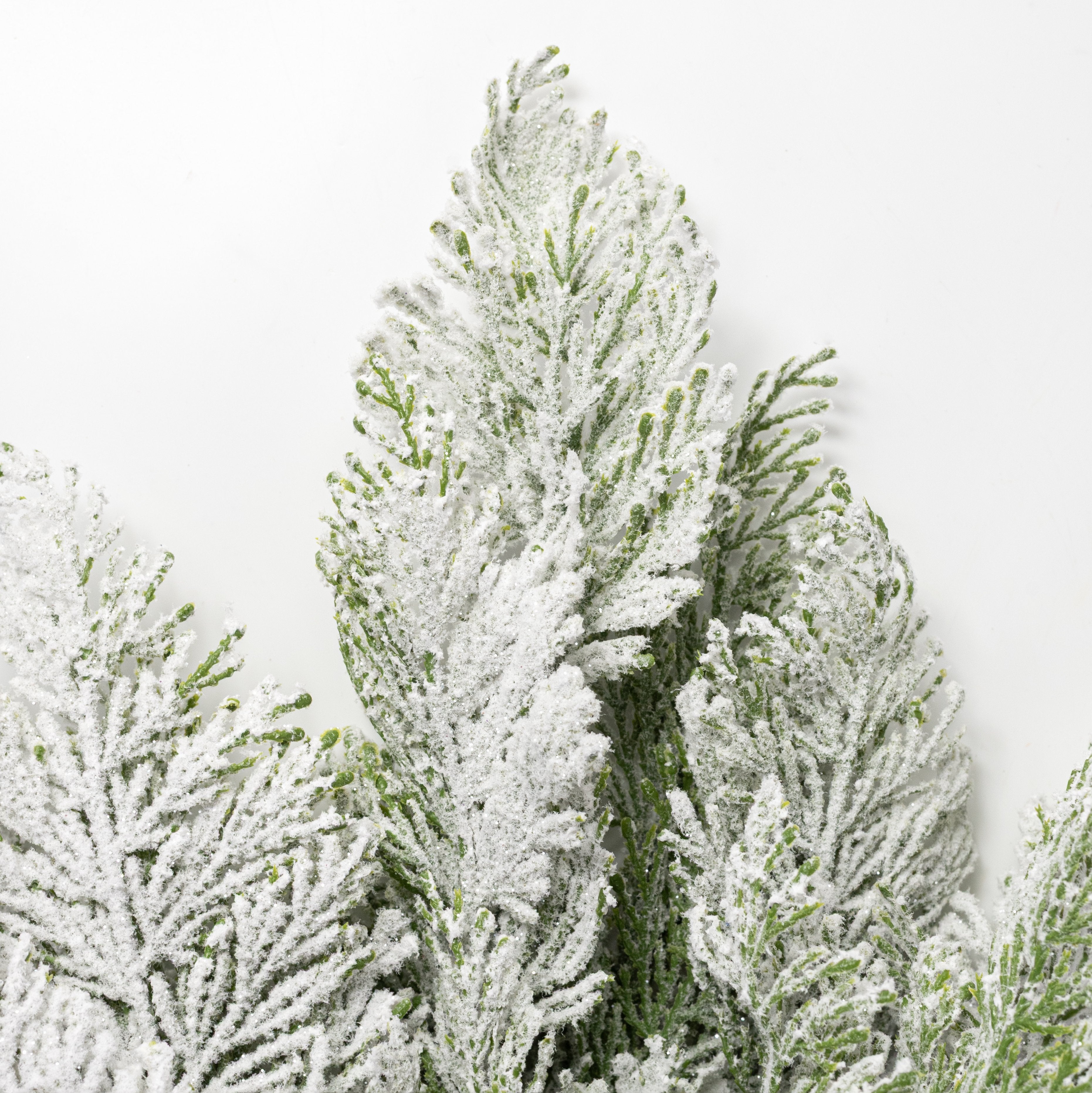 22" Plastic Cedar Bush: Flocked Snow Green (7 Stem) Lifestyle Photo
