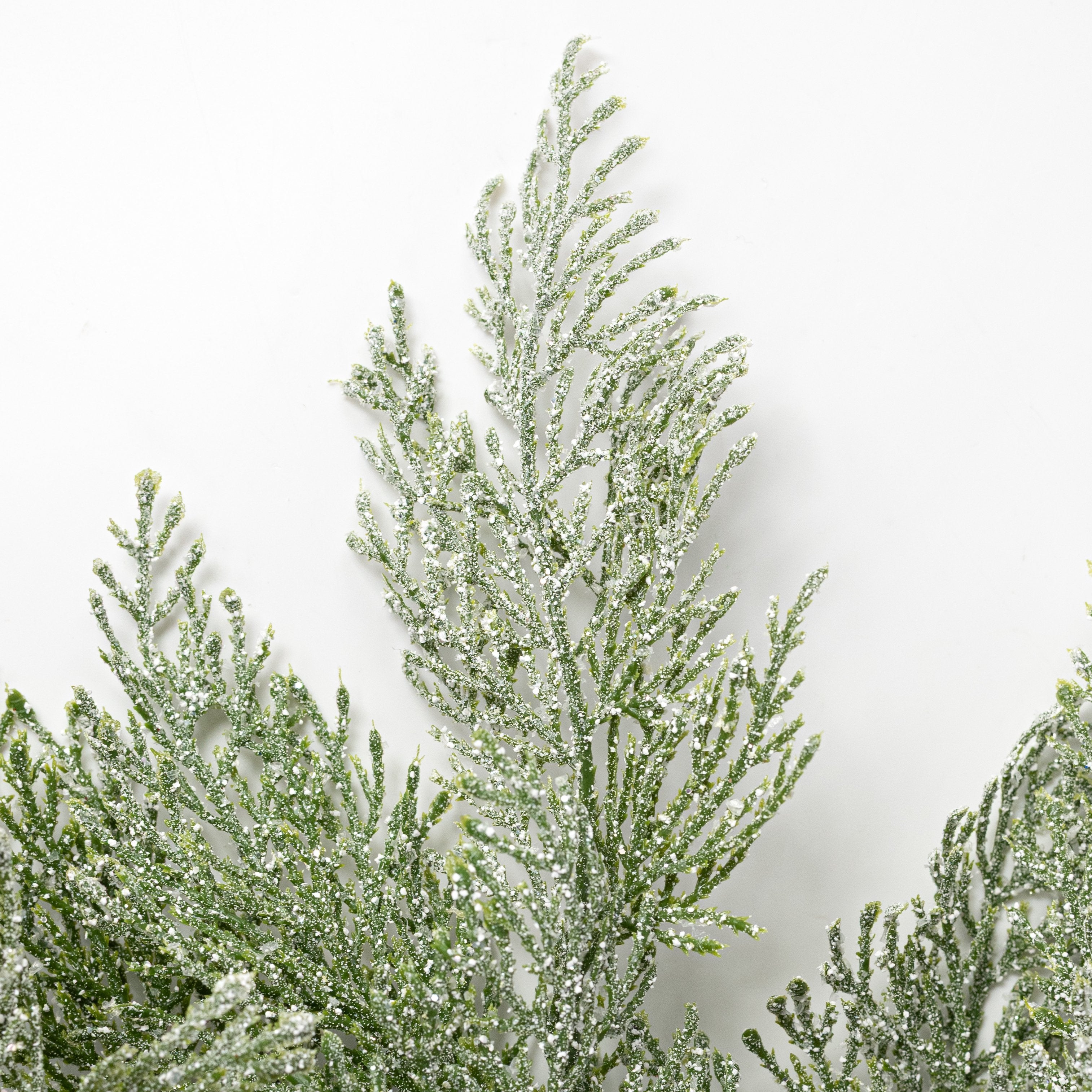 22" Plastic Cedar Bush: Iced Green (7 Stem) Lifestyle Photo