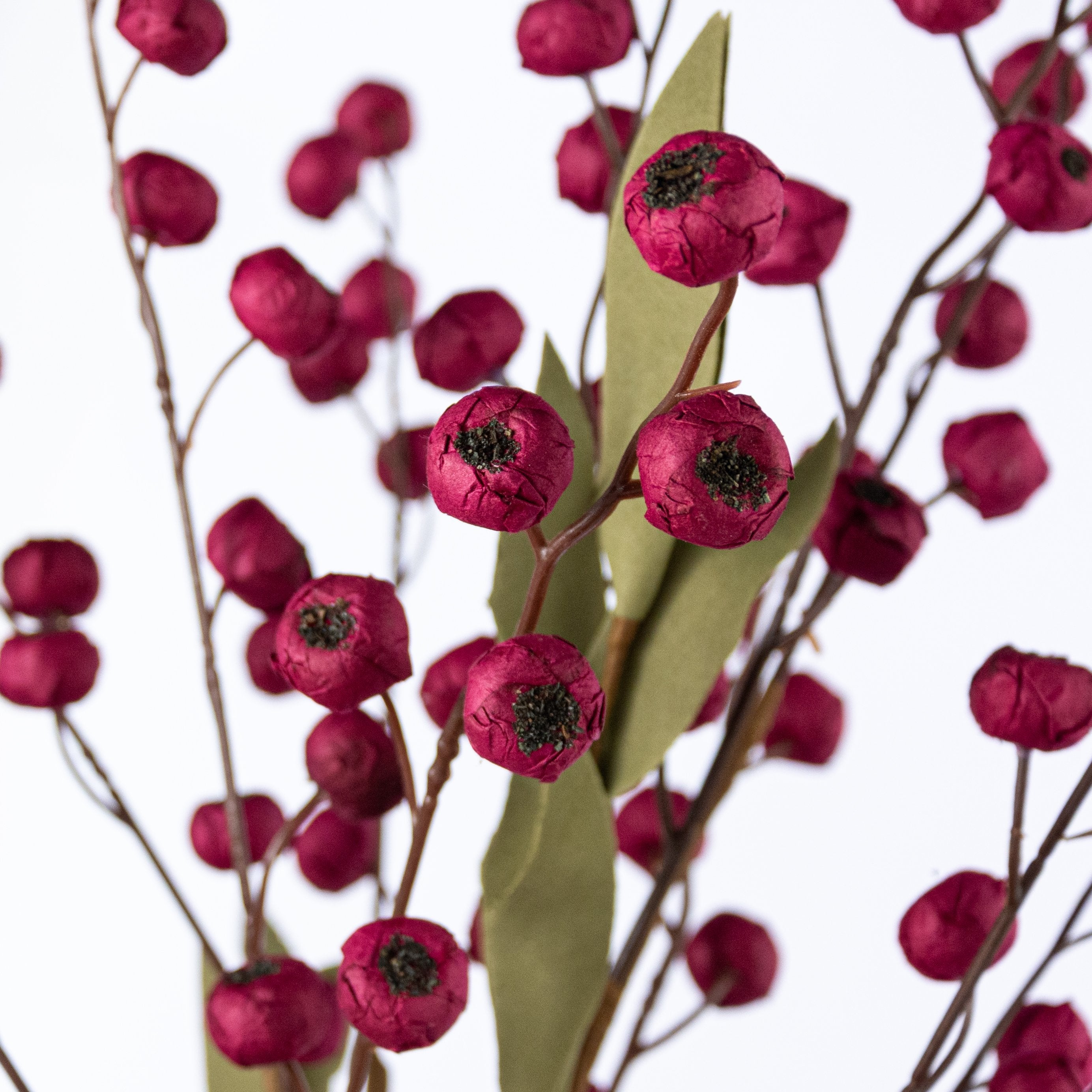 23" Berry & Foam Leaf Bush: Wine Red Lifestyle Photo