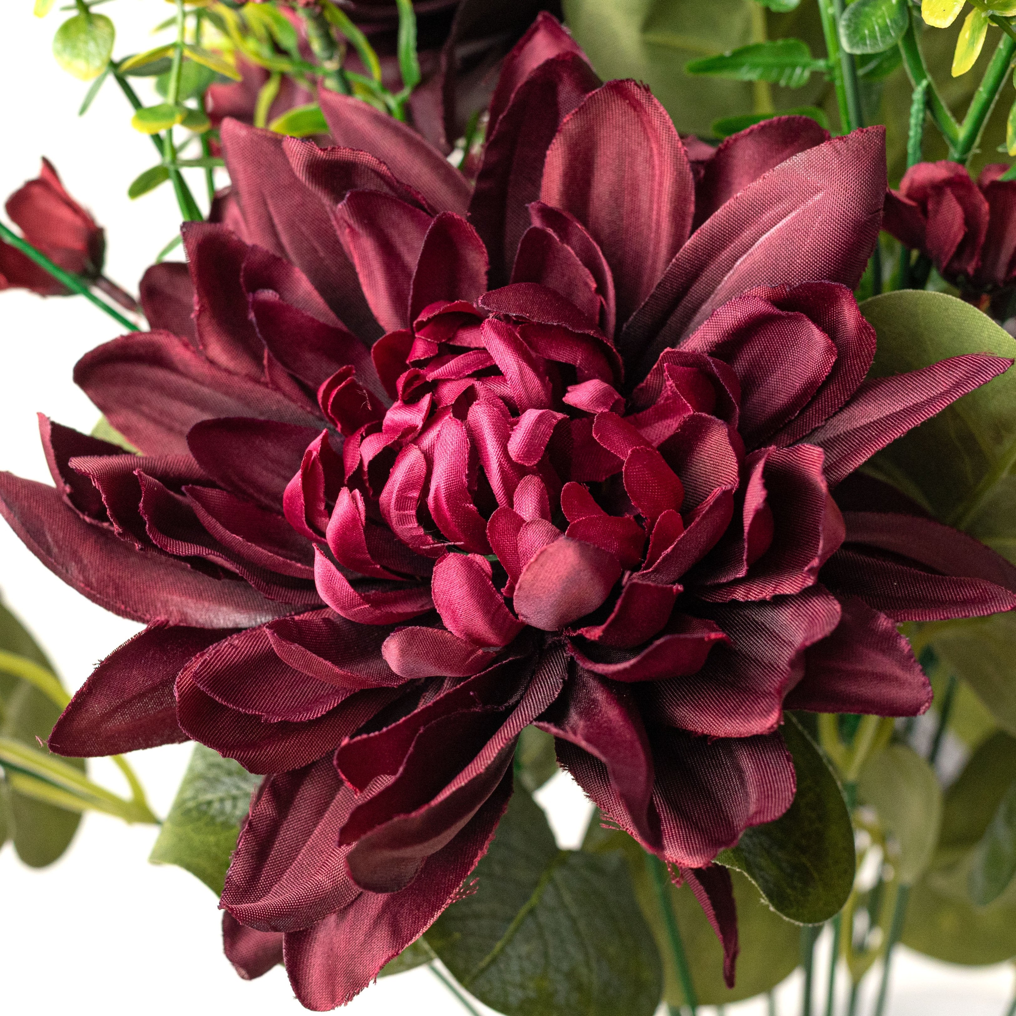 23" Dahlia & Daisy Bush: Burgundy (14 Stem) Lifestyle Photo
