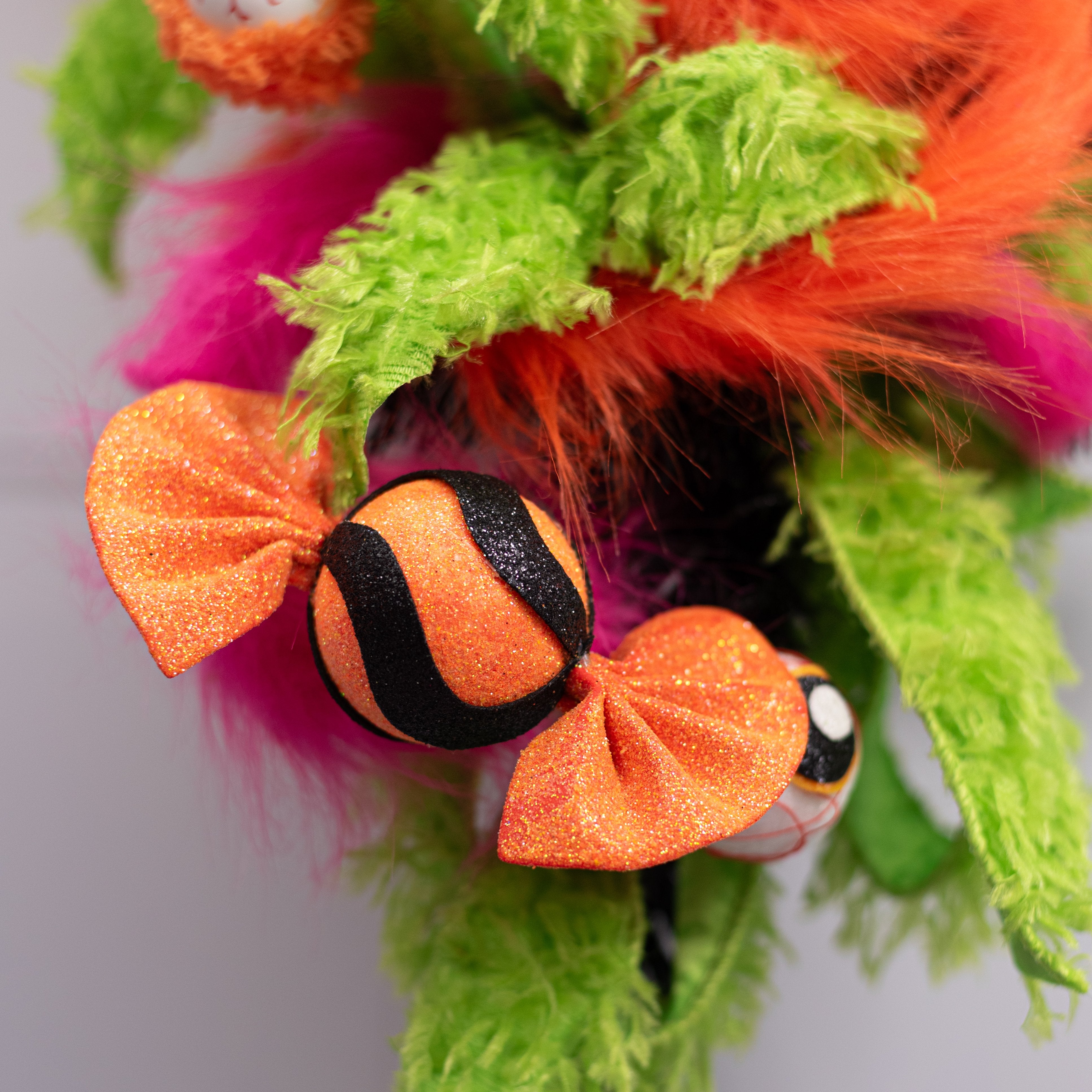 23" Glittered Wrapped Candy Spray: Orange Lifestyle Photo
