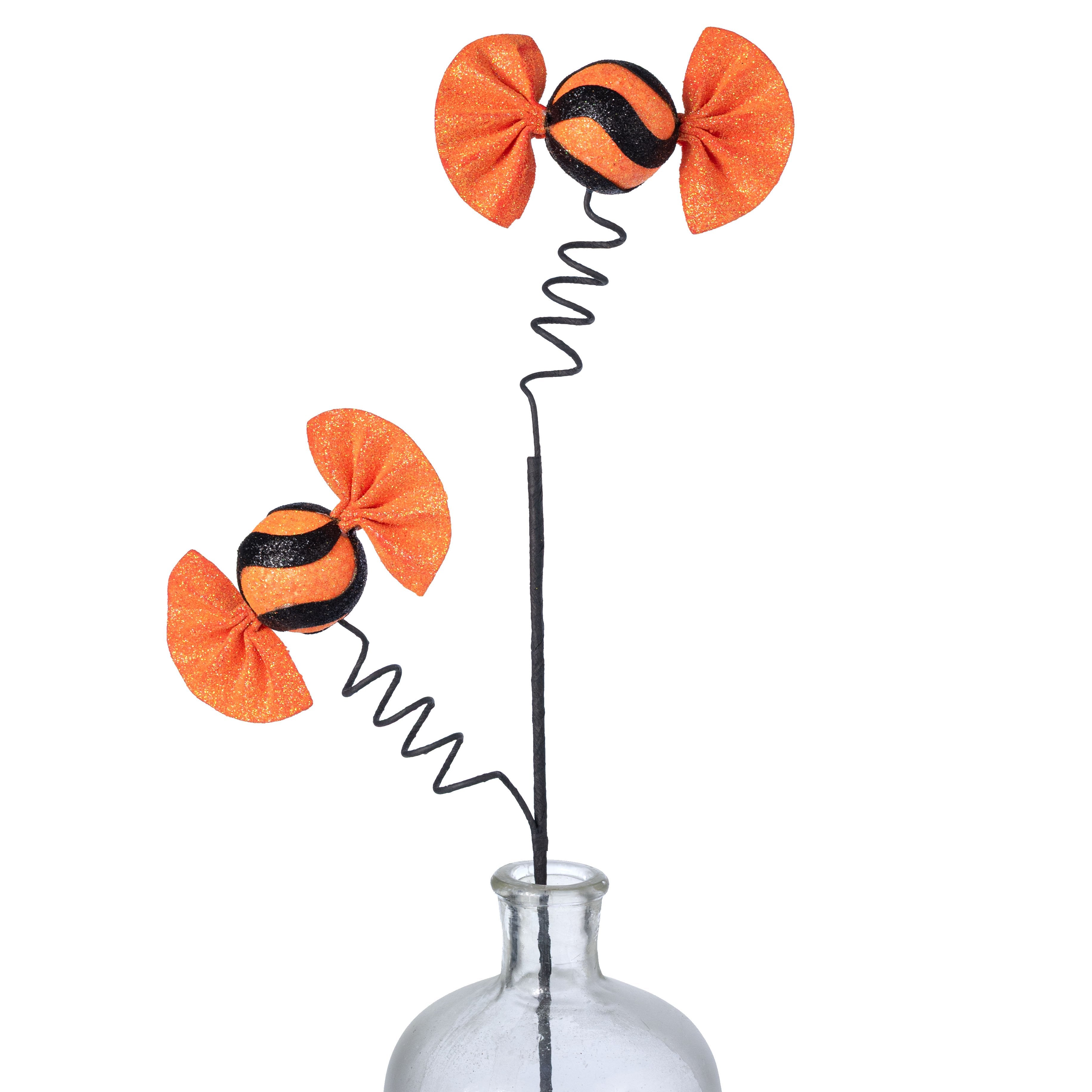 23" Glittered Wrapped Candy Spray: Orange Item Number: 57365OR