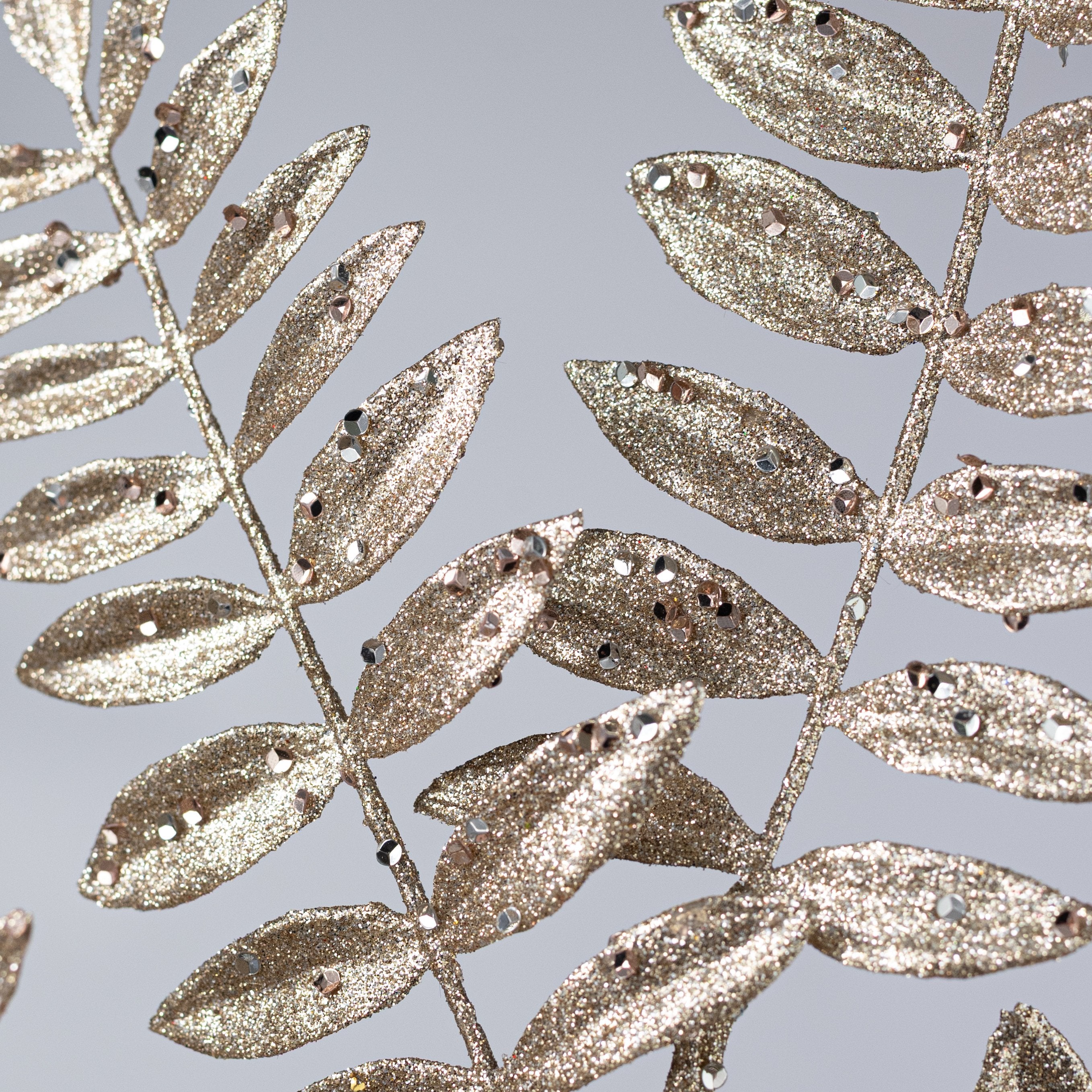 23" Mountain Laurel Leaf Spray: Champagne with Glitter Lifestyle Photo