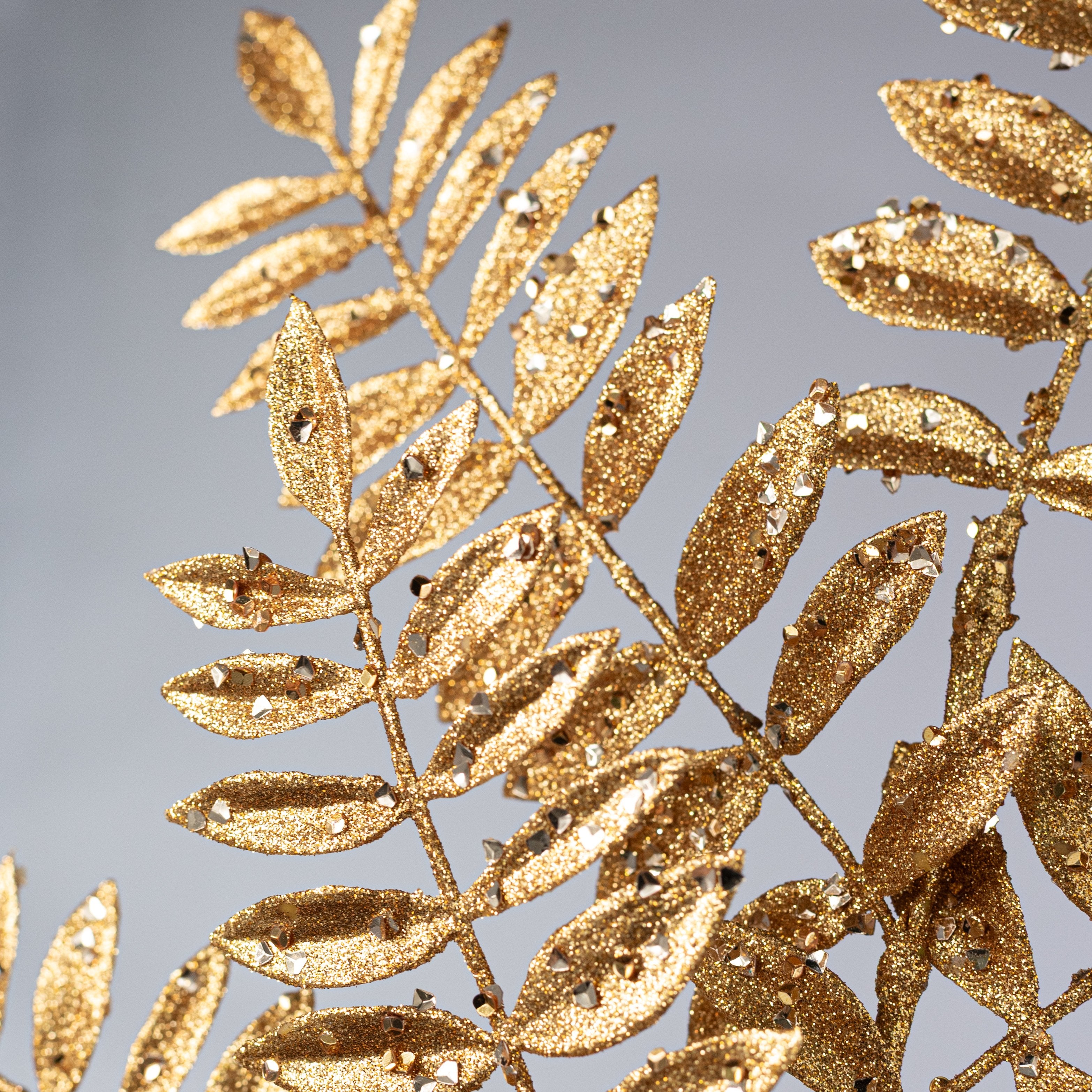 23" Mountain Laurel Leaf Spray: Gold with Glitter Lifestyle Photo