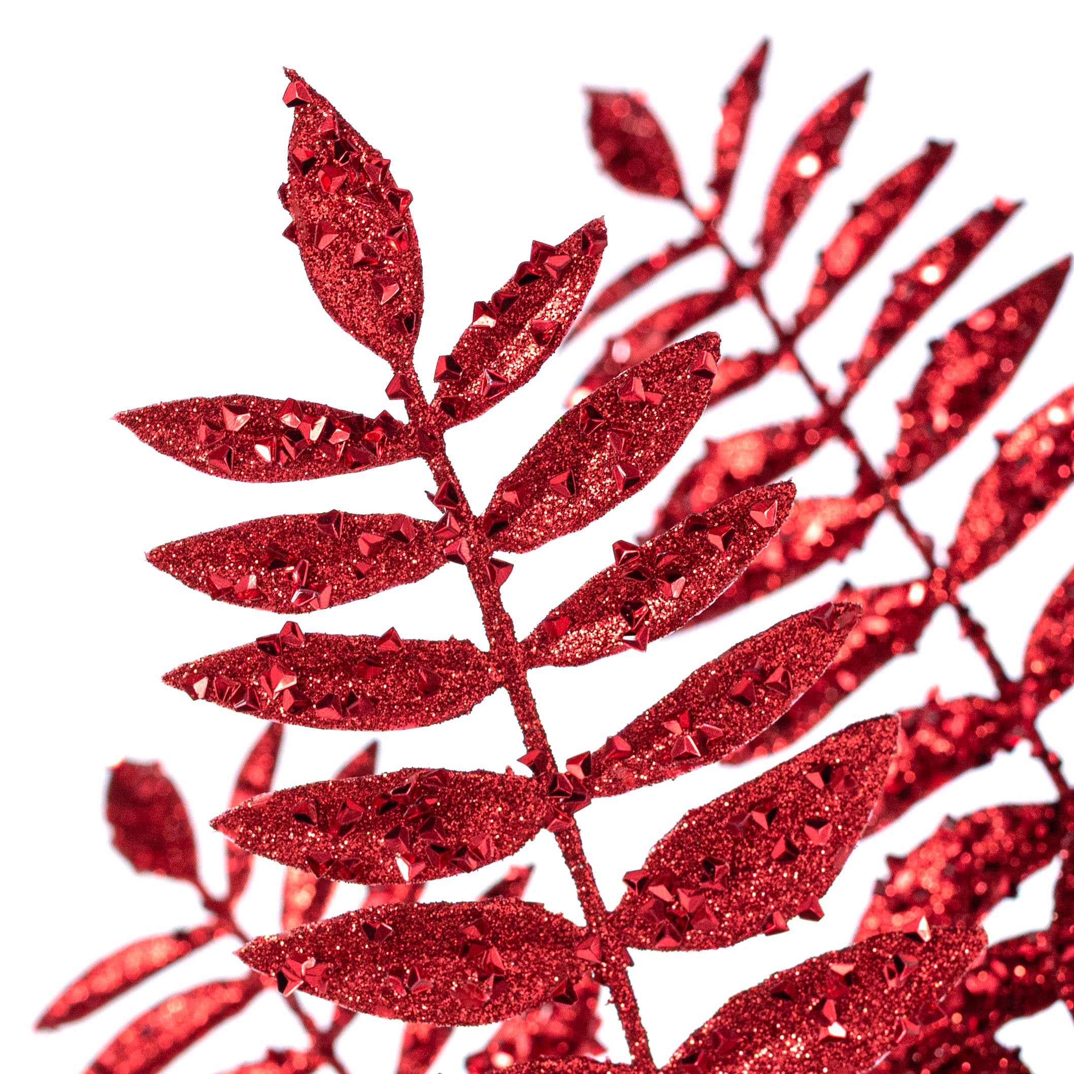 23" Mountain Laurel Leaf Spray: Red with Glitter Lifestyle Photo