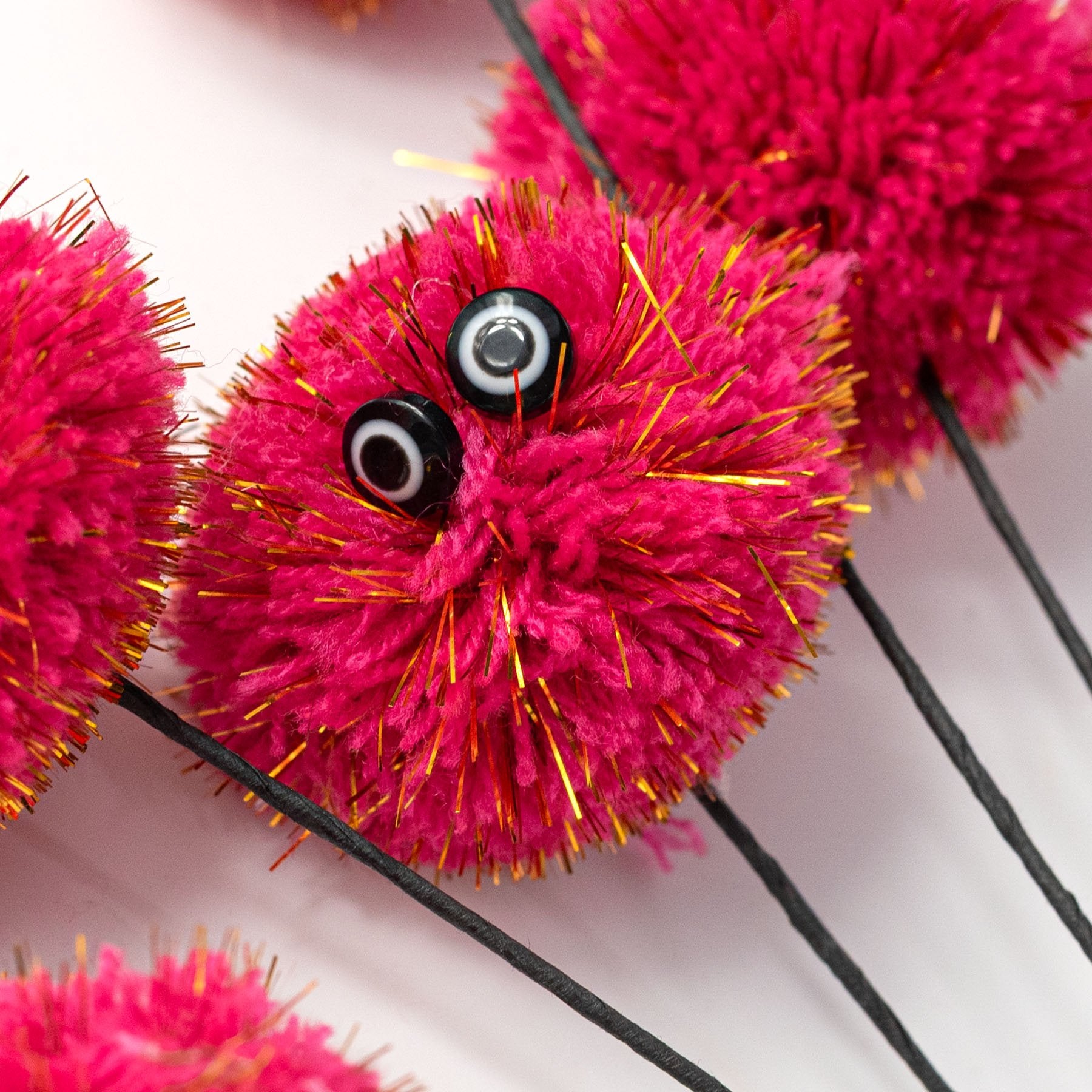 24" Fuzzy Eyeball Spray: Magenta Lifestyle Photo