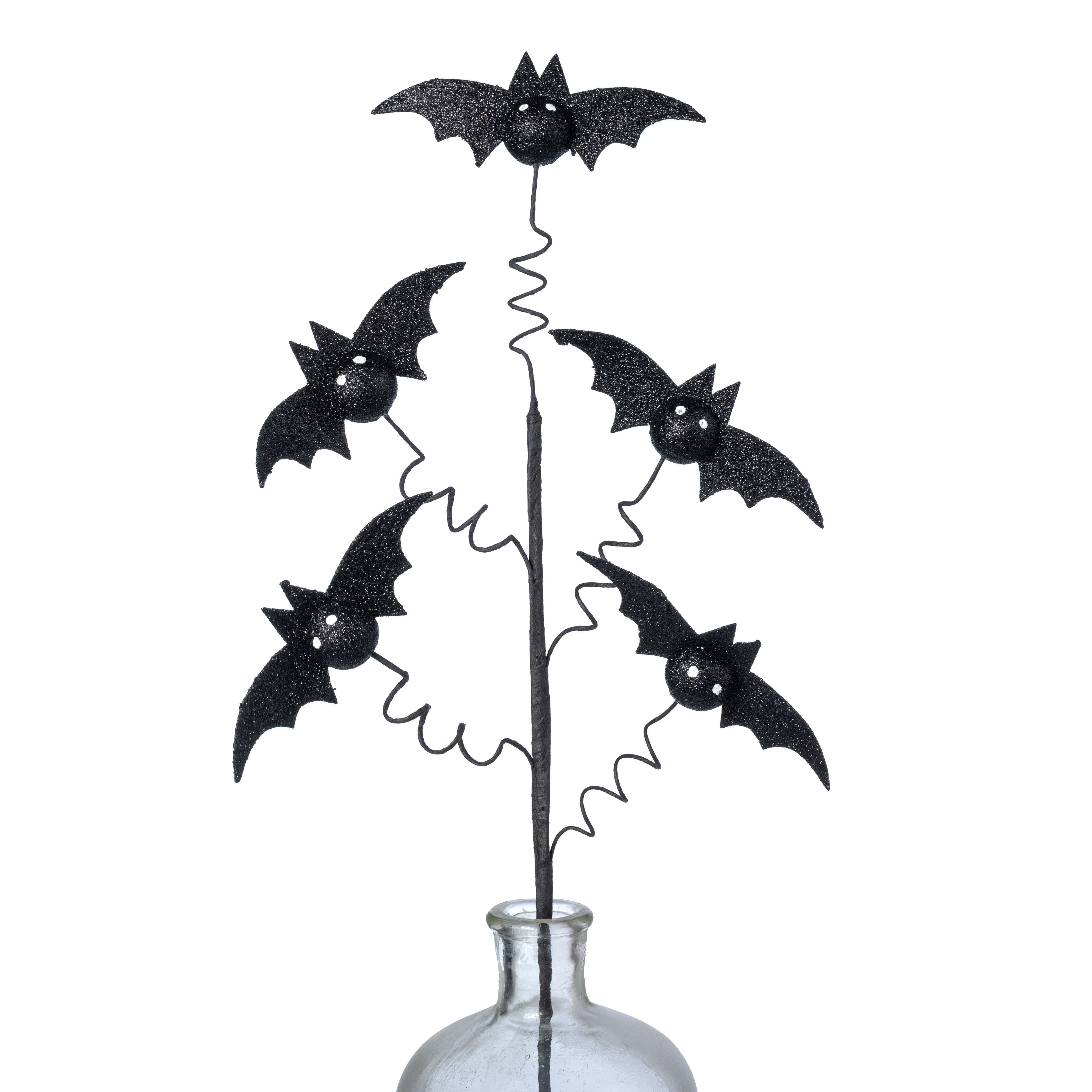 24" Glitter Bats Spray: Black Item Number: 57439BK