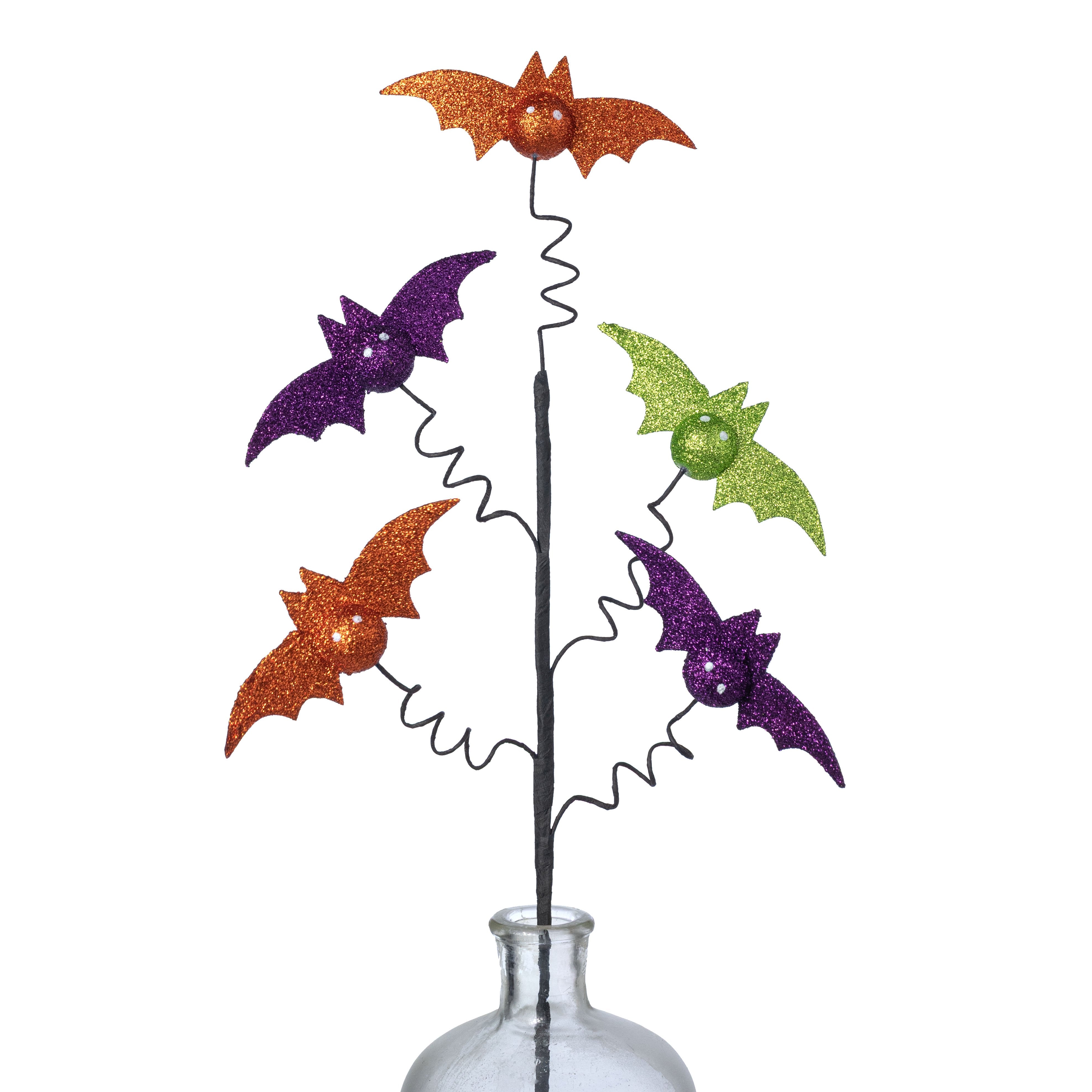 24" Glitter Bats Spray: Bright Halloween Item Number: 57439HAL