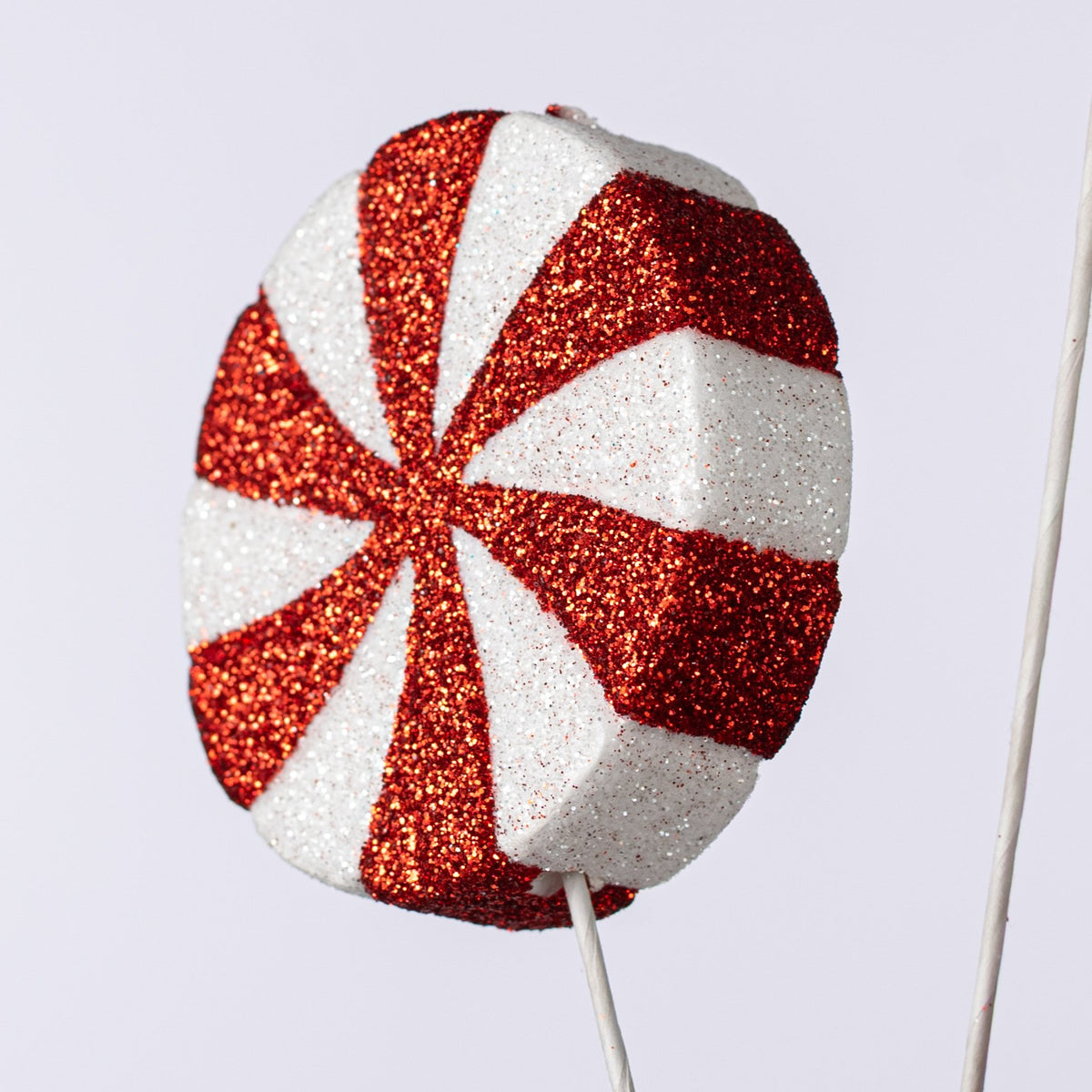 24" Glittered Oversized Peppermint Spray: Red & White Lifestyle Photo