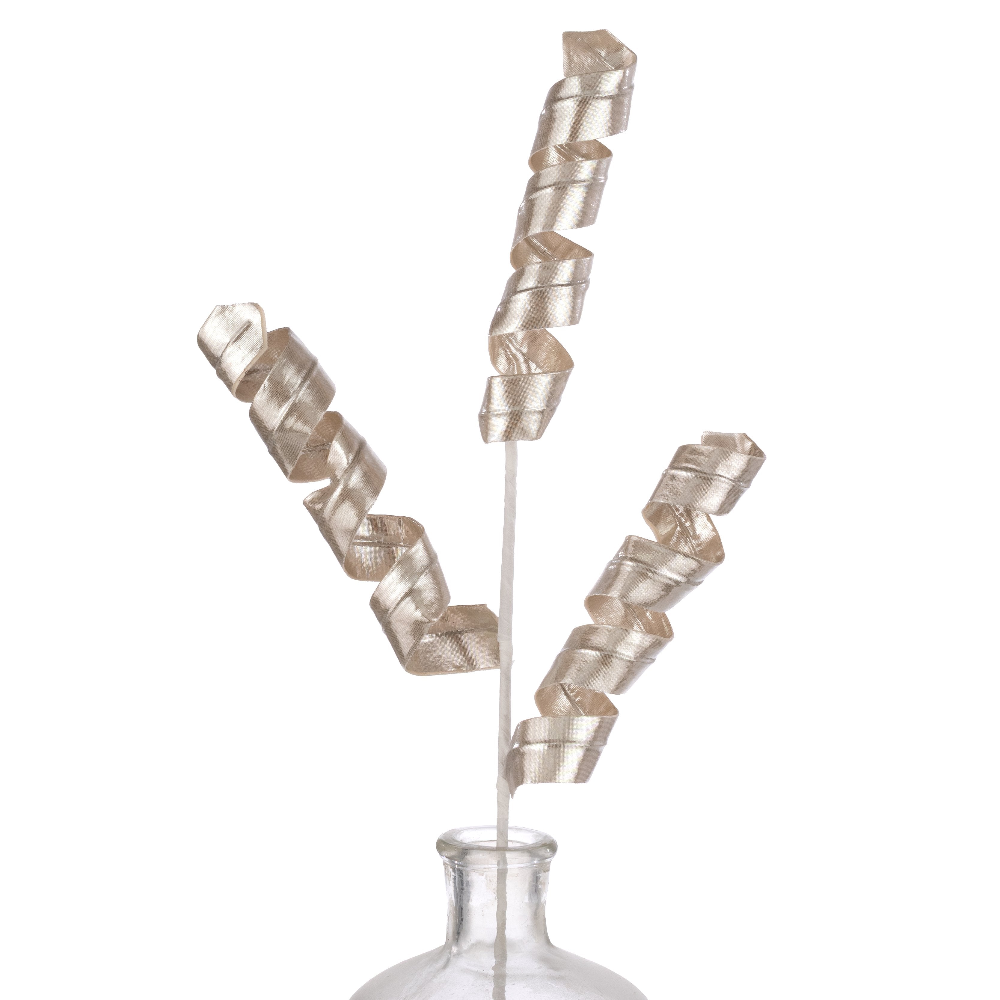 24" Glossy Metallic Curly Spray: Champagne Gold Item Number: 86751CH