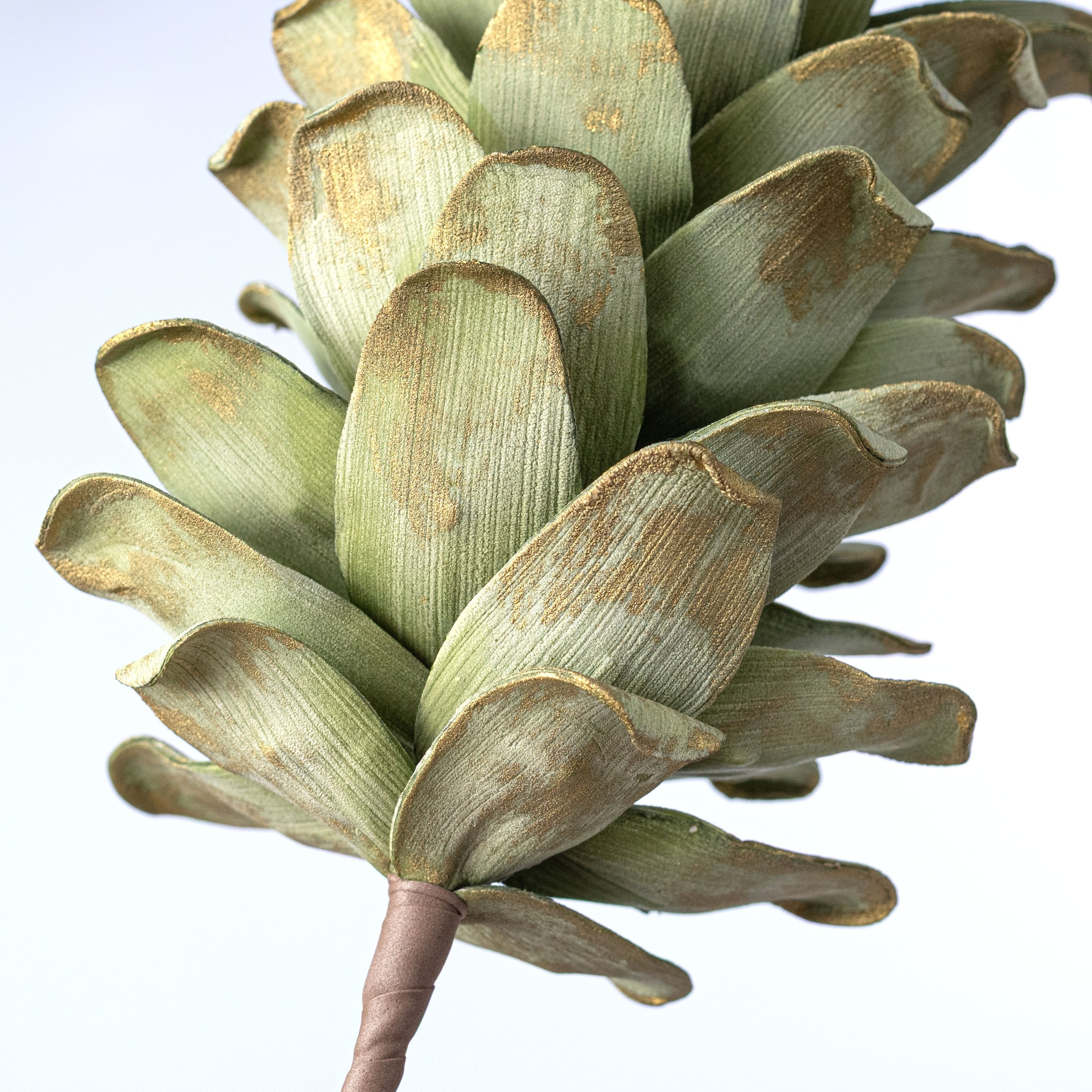 24" Jumbo Foam Pinecone Pick: Sage Green & Gold detail photo 5