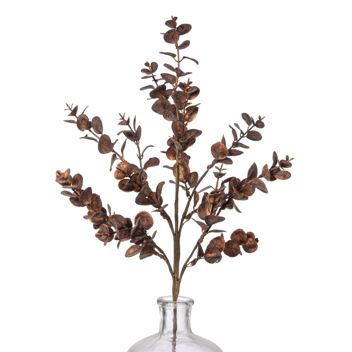 24" Metallic Mini Eucalyptus Leaf Spray: Copper Brown Item Number: 281441