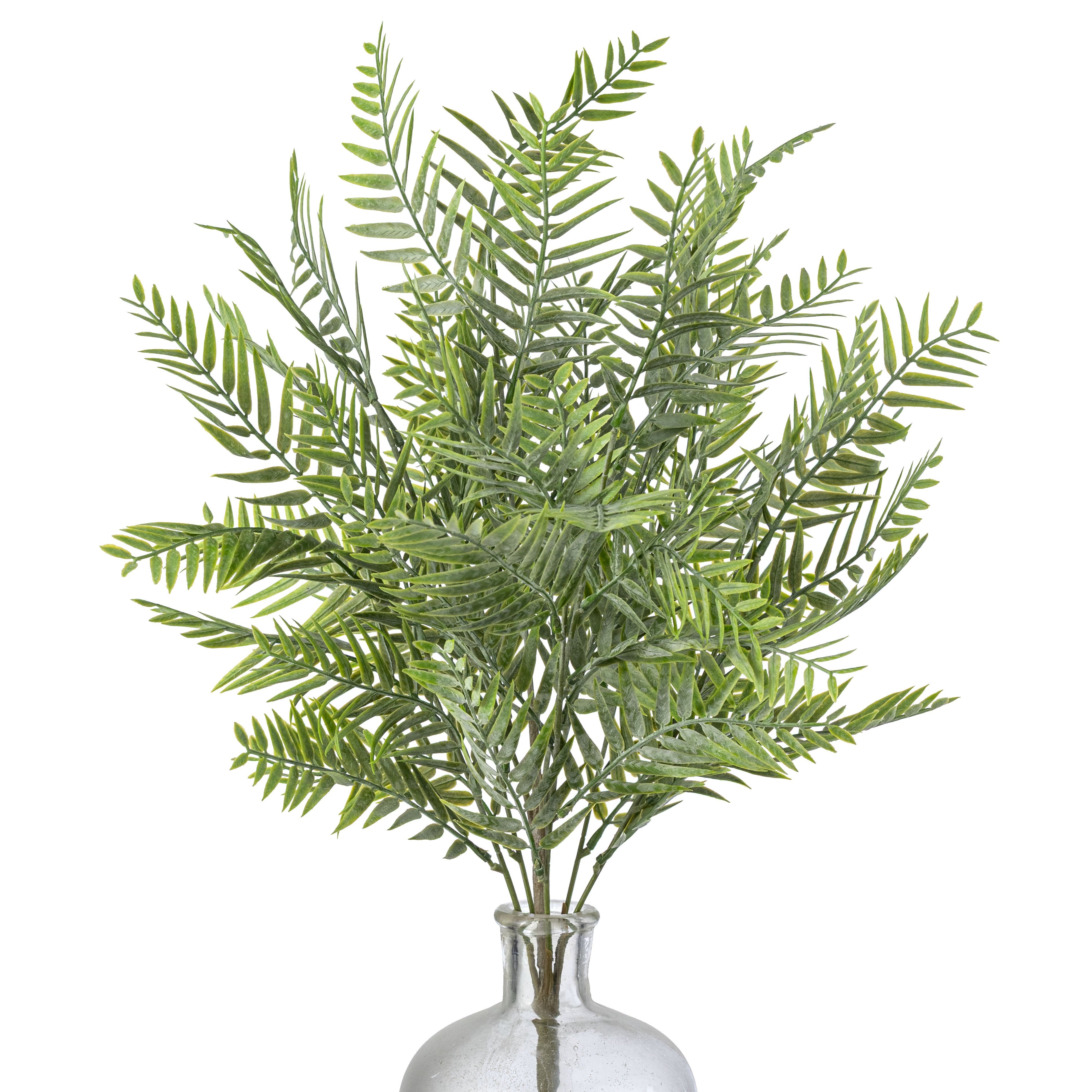 24" Plastic Fern Bush: Two Tone Light Green Item Number: FG670534