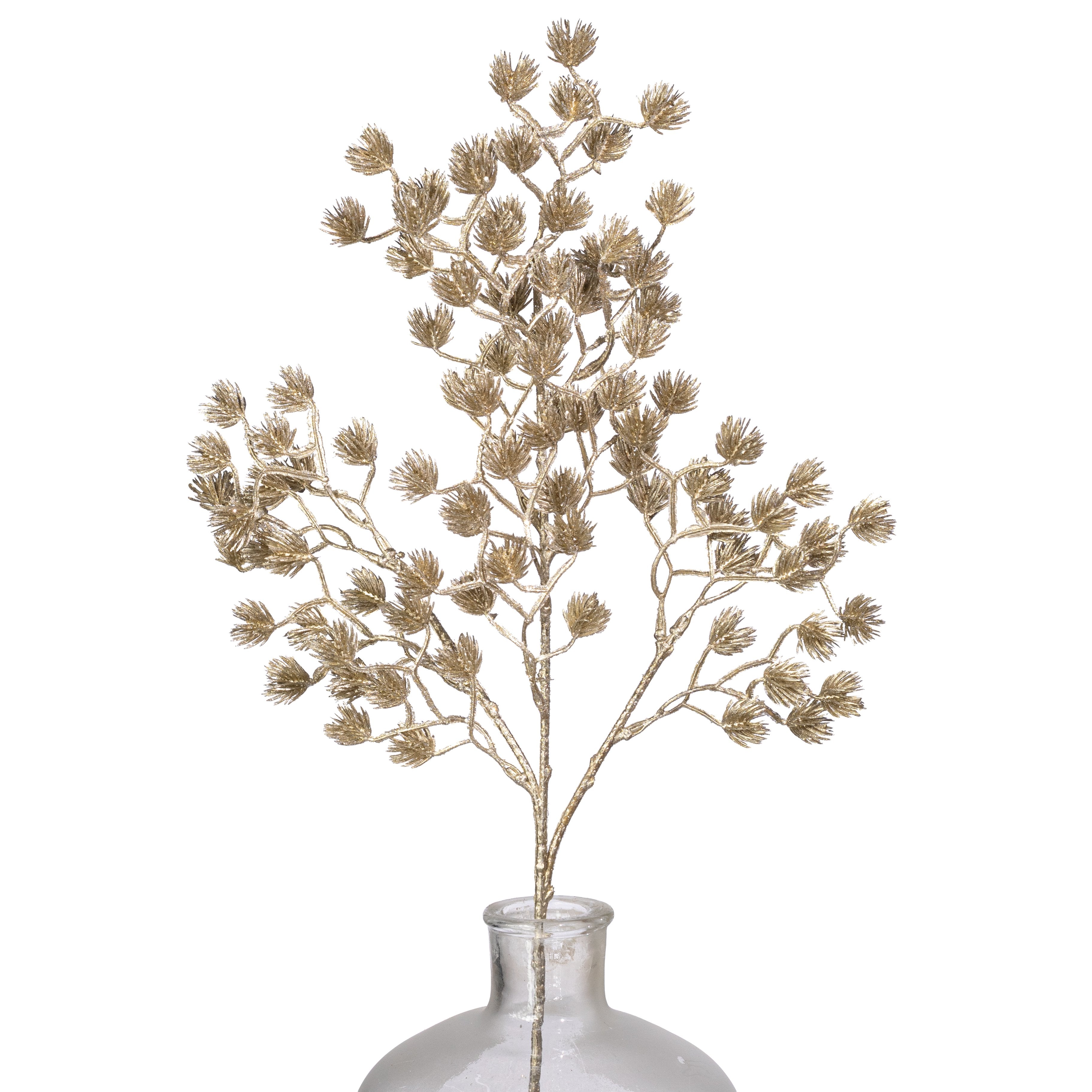 25" Glittered Mini Pine Spray: Champagne Gold Item Number: 2826154CH