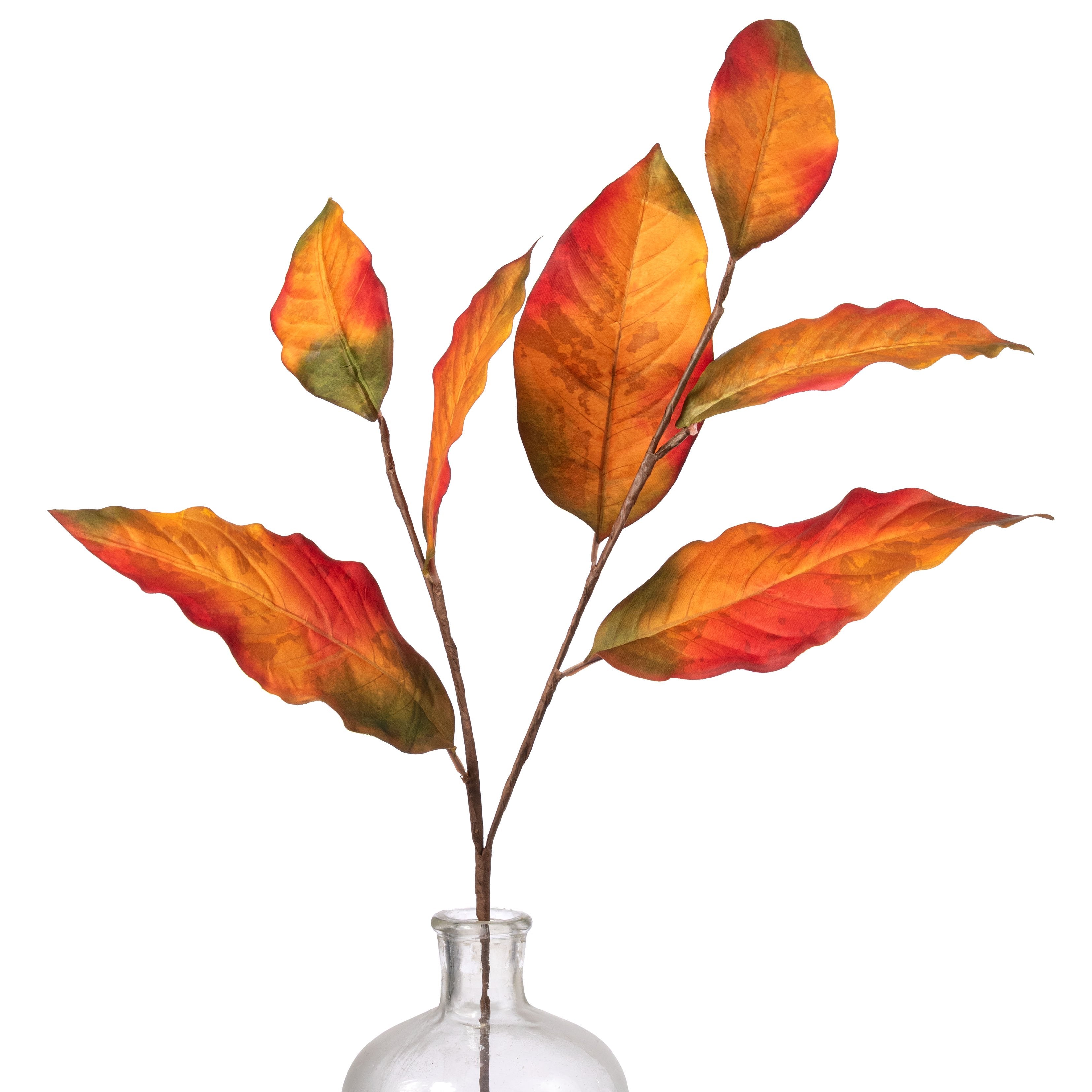 26" Fall Magnolia Leaves Spray: Orange Item Number: 57454OR