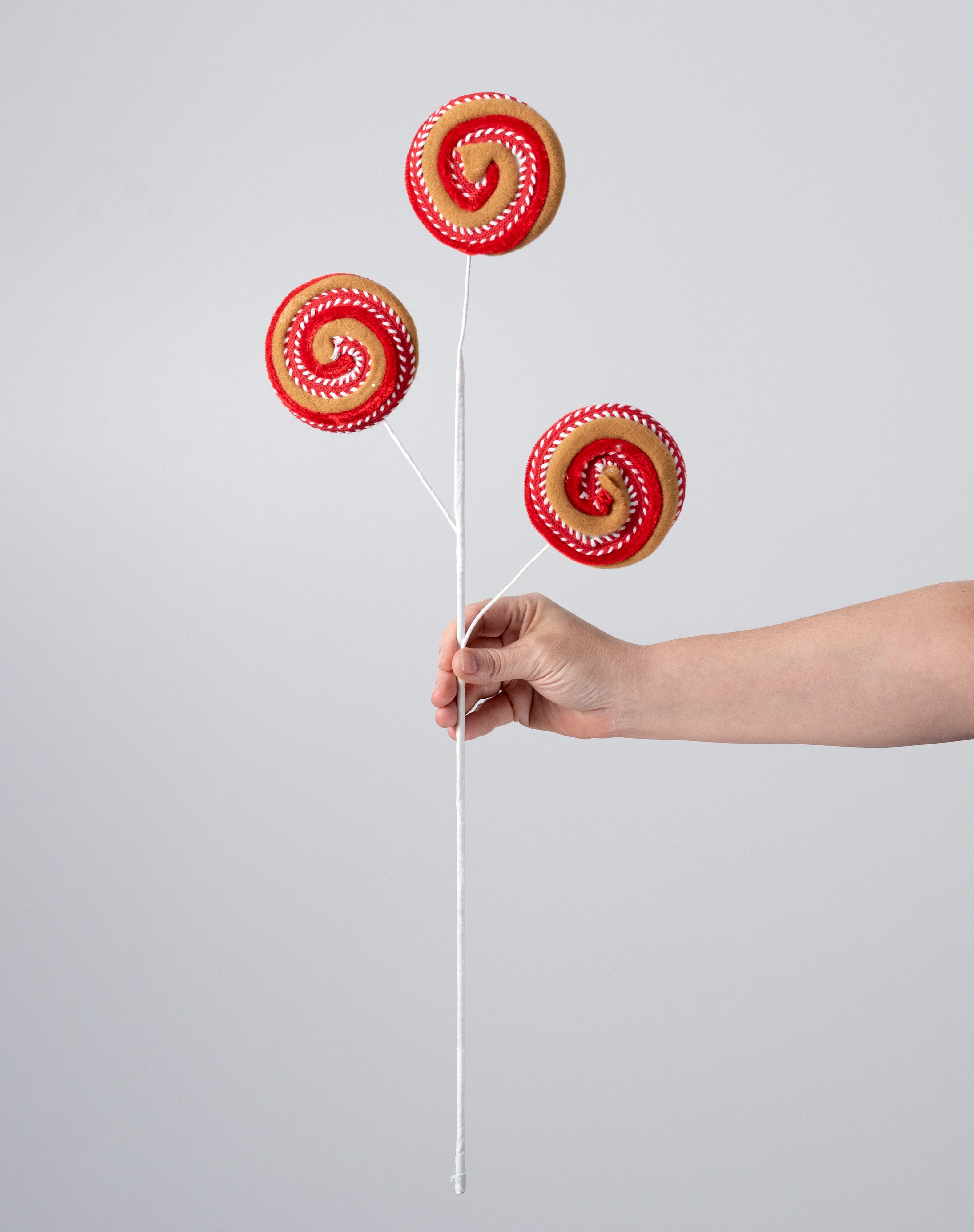 26" Lollipop Stitch Swirl Spray: Red Gingerbread detail photo 3