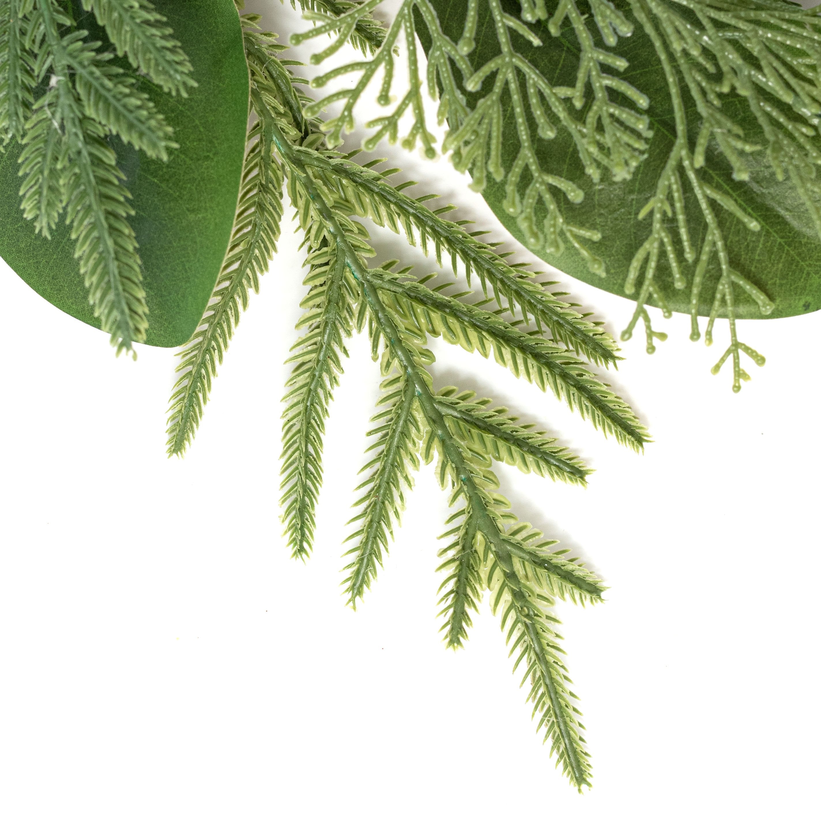 26" Magnolia Leaves with Norfolk & Cedar Pine Teardrop detail photo 4