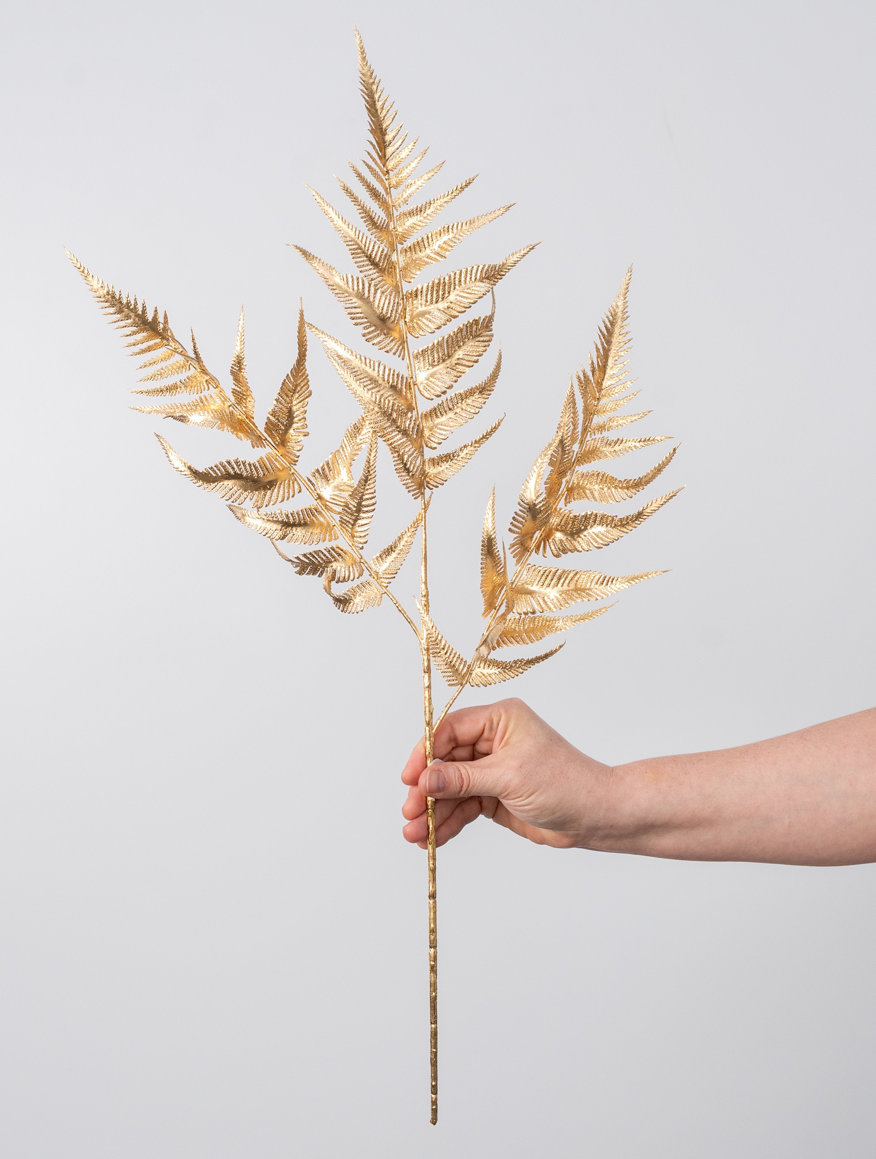 26" Metallic Fern Leaf Spray: Gold detail photo 3