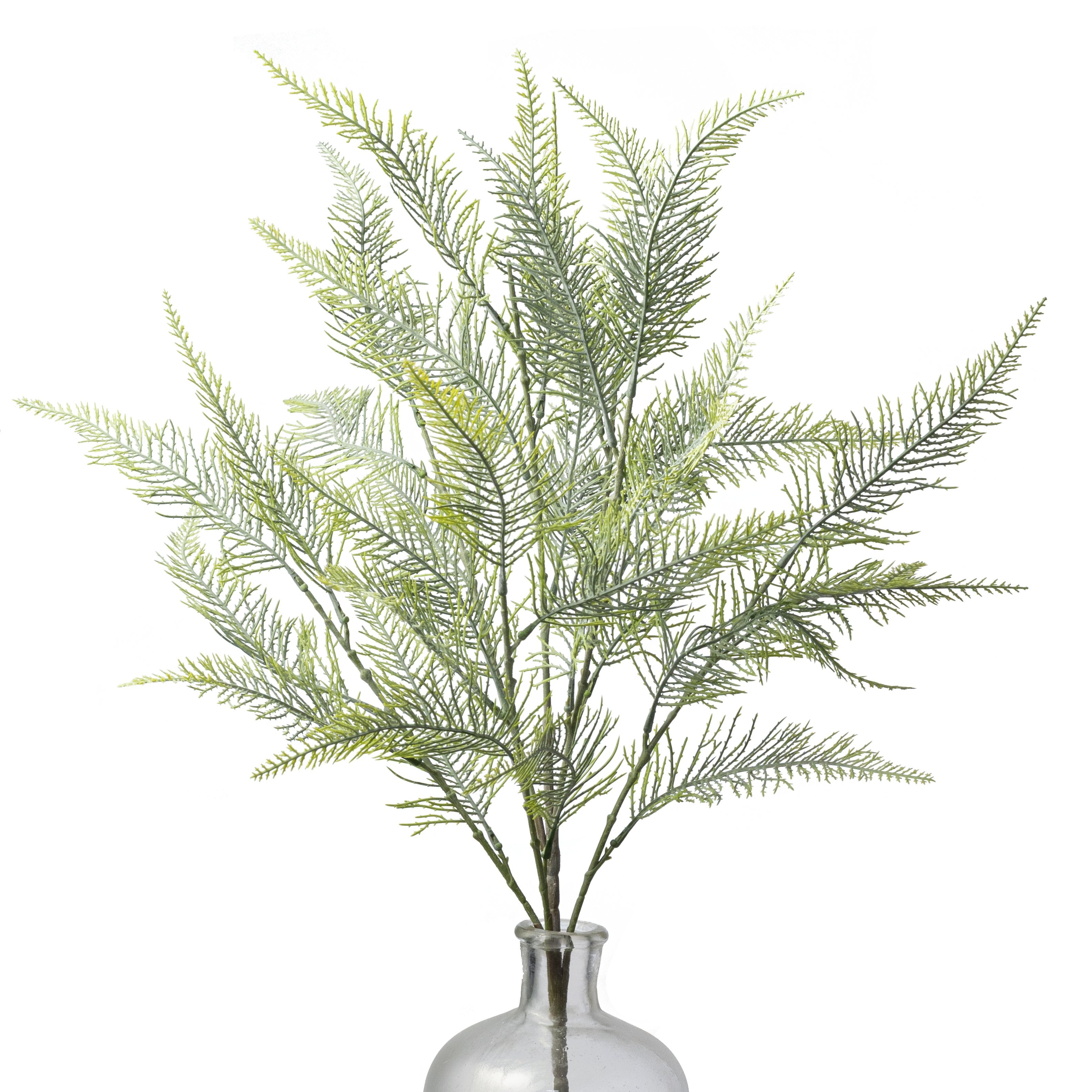 26" Plastic Fern Bush: Two Tone Spring Green (7 Stem) Item Number: FG685543