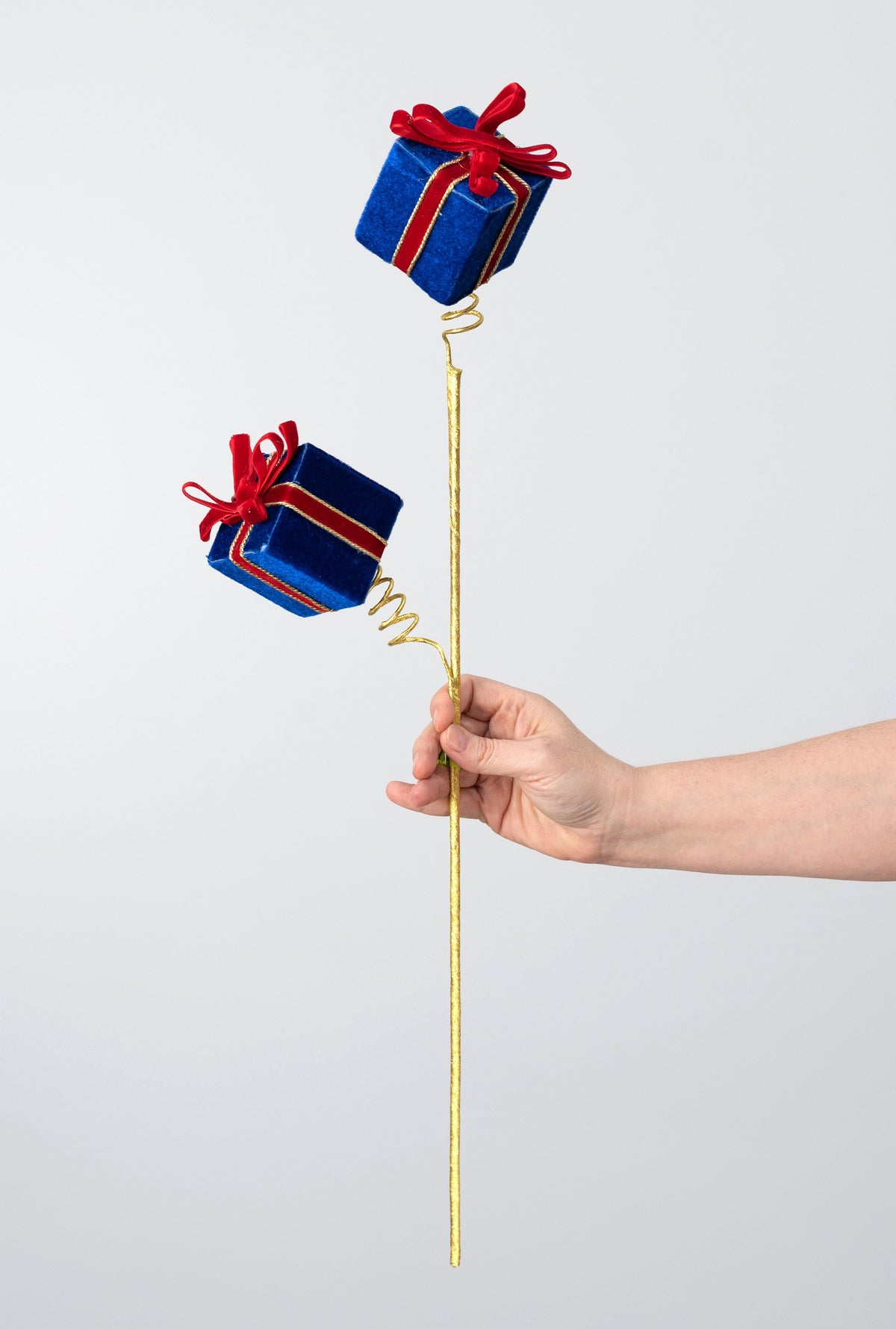 26" Velvet Gift Box Spray: Red & Blue detail photo 3