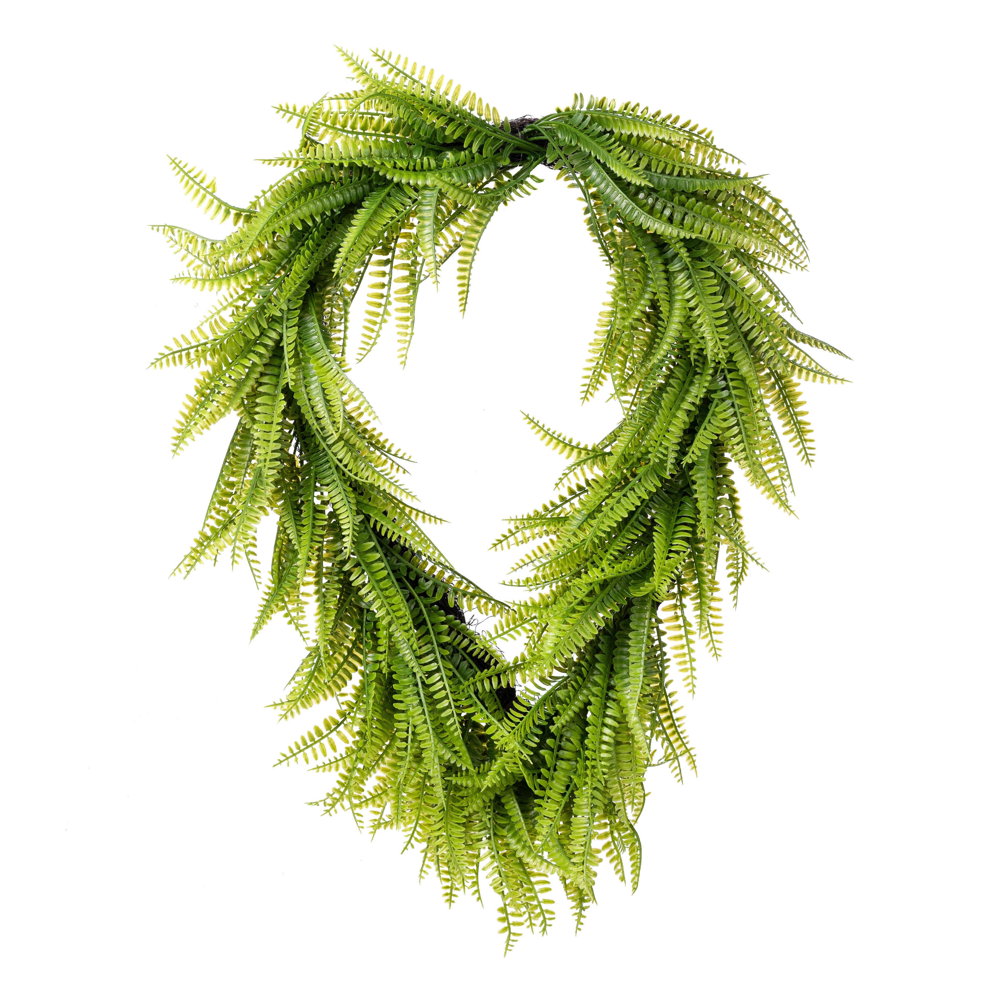 26" Woodland Fern Teardrop Wreath: Two Tone Fresh Green Item Number: FP106135