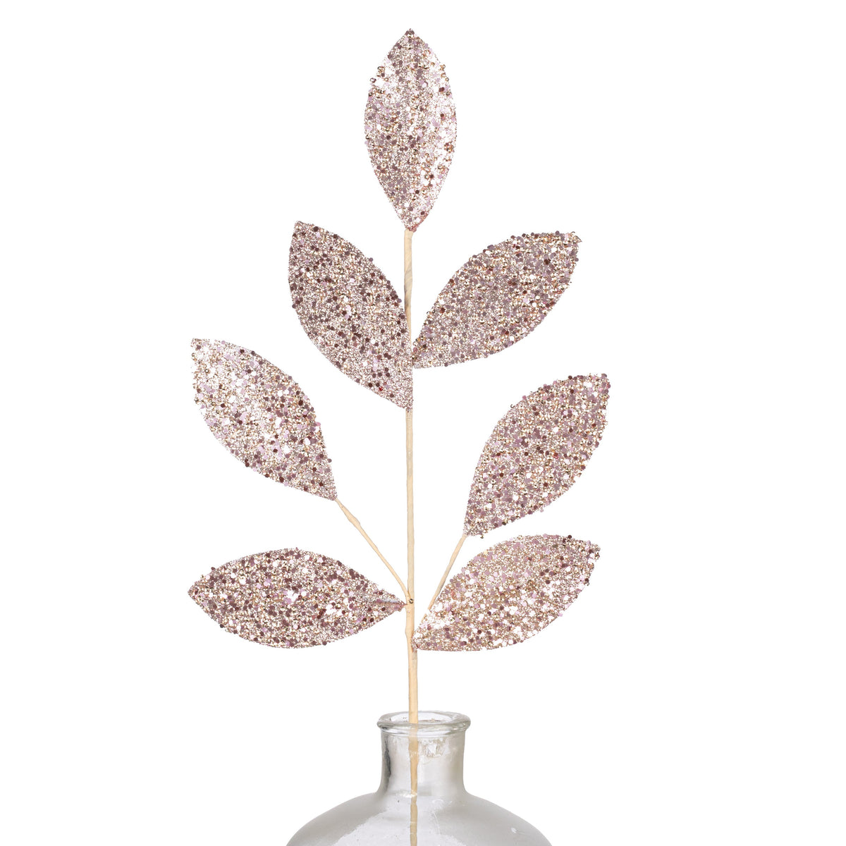 27" Glitter Leaf Spray: Rose Gold Item Number: 251862