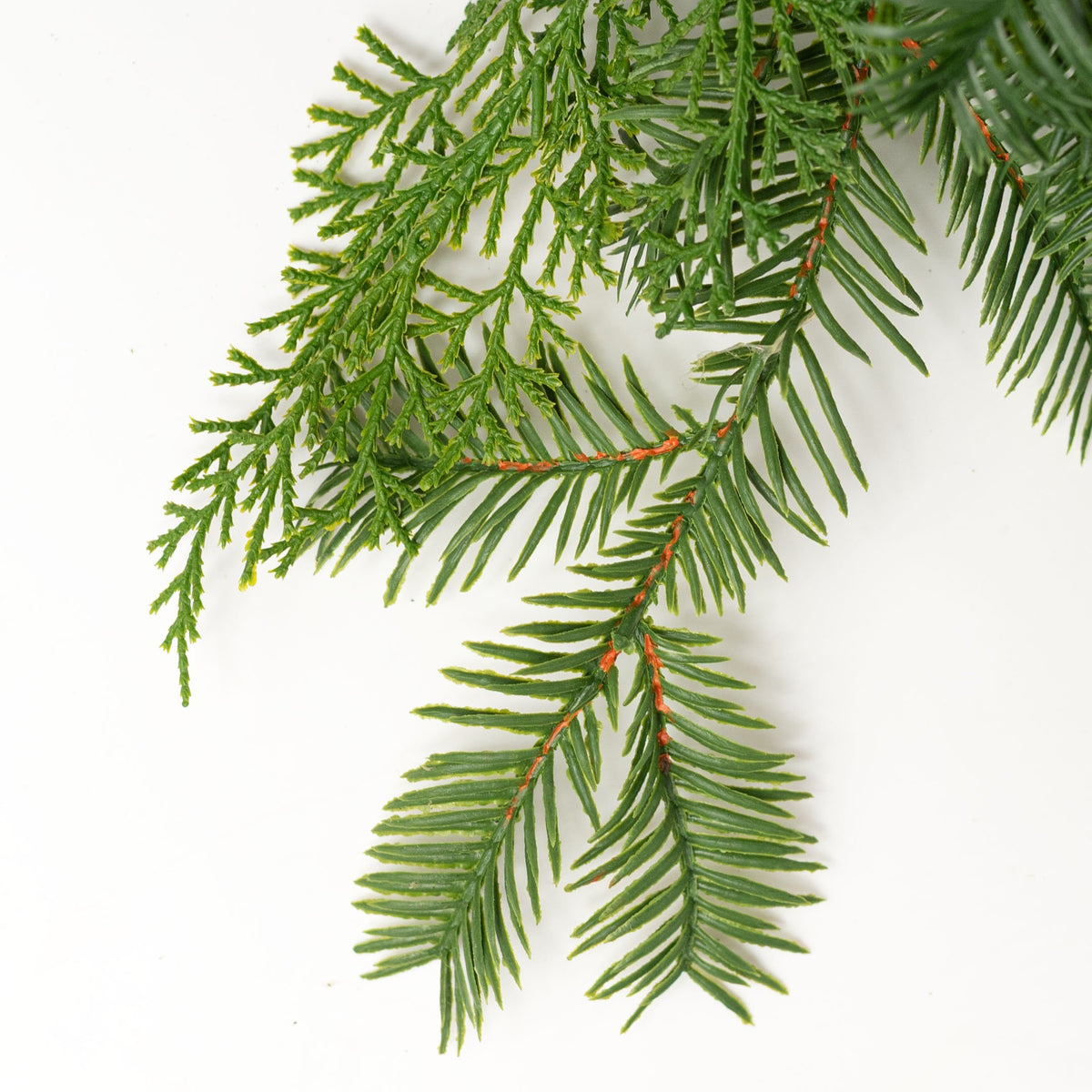 27" Soft Touch Hemlock & Pine Heart Wreath: Evergreen detail photo 3