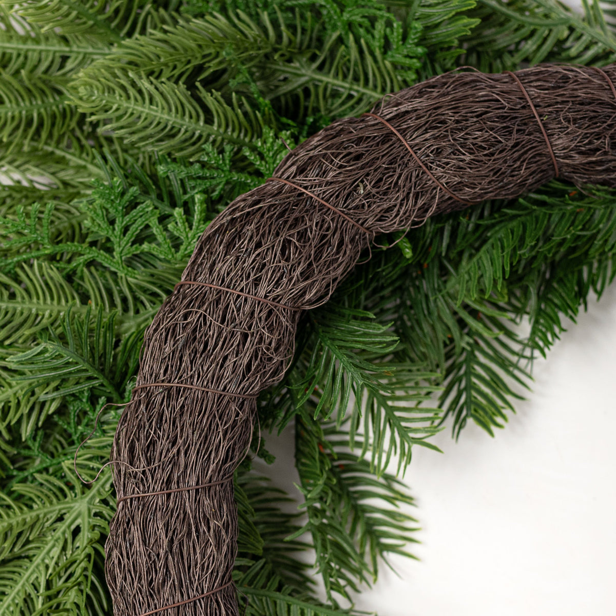27" Soft Touch Hemlock & Pine Heart Wreath: Evergreen detail photo 4