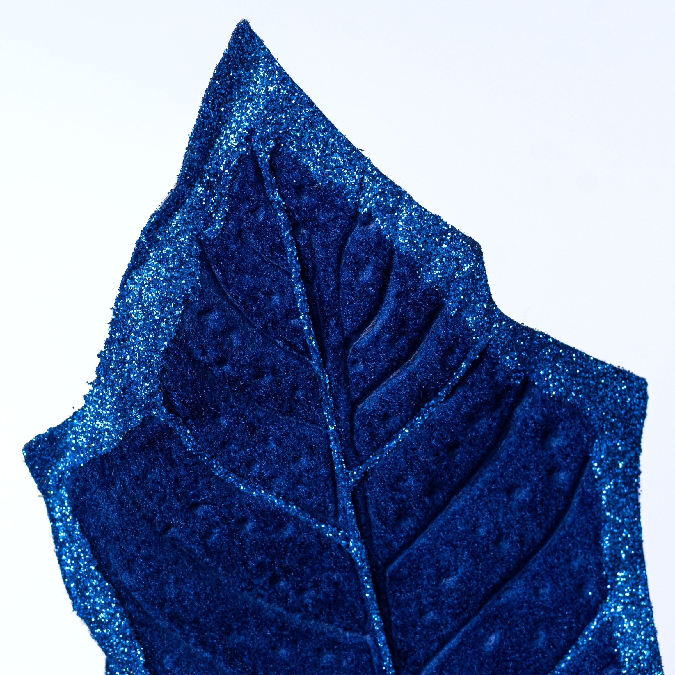 27" Velvet Holly Leaves Spray: Royal Blue Lifestyle Photo