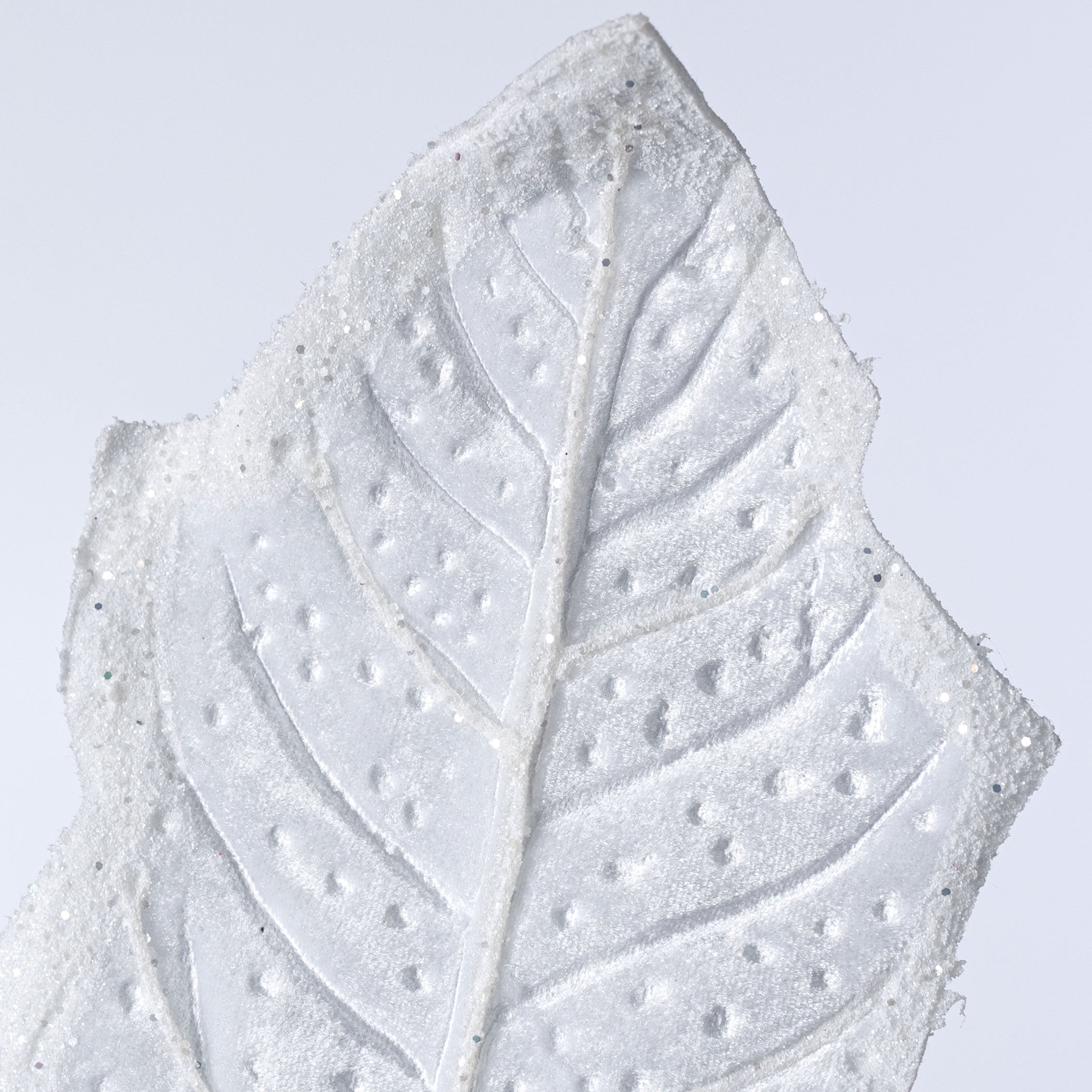 27" Velvet Holly Leaves Spray: White Lifestyle Photo