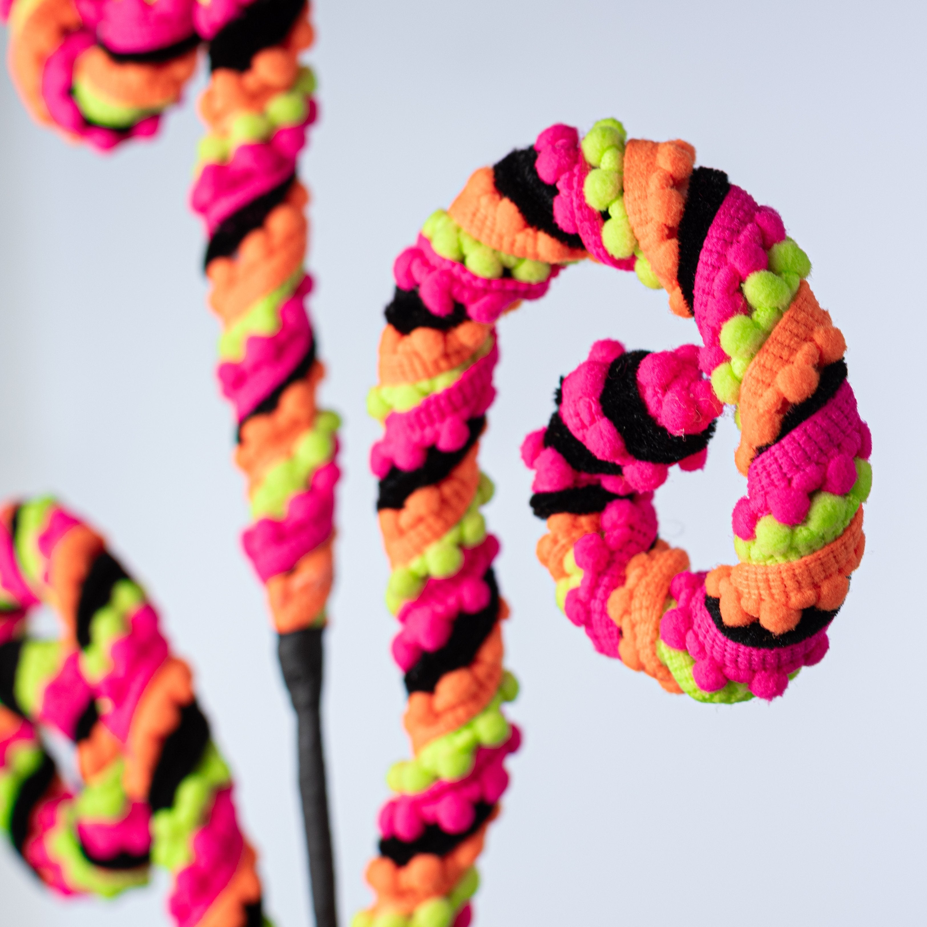28" Chenille Pom Pom Spiral Curly Spray: Neon Halloween Lifestyle Photo