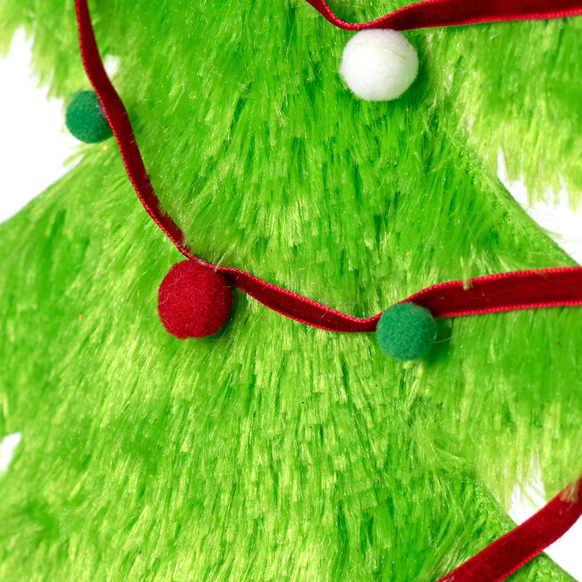 28" Furry Whimsical Christmas Tree Pick: Lime detail photo 4