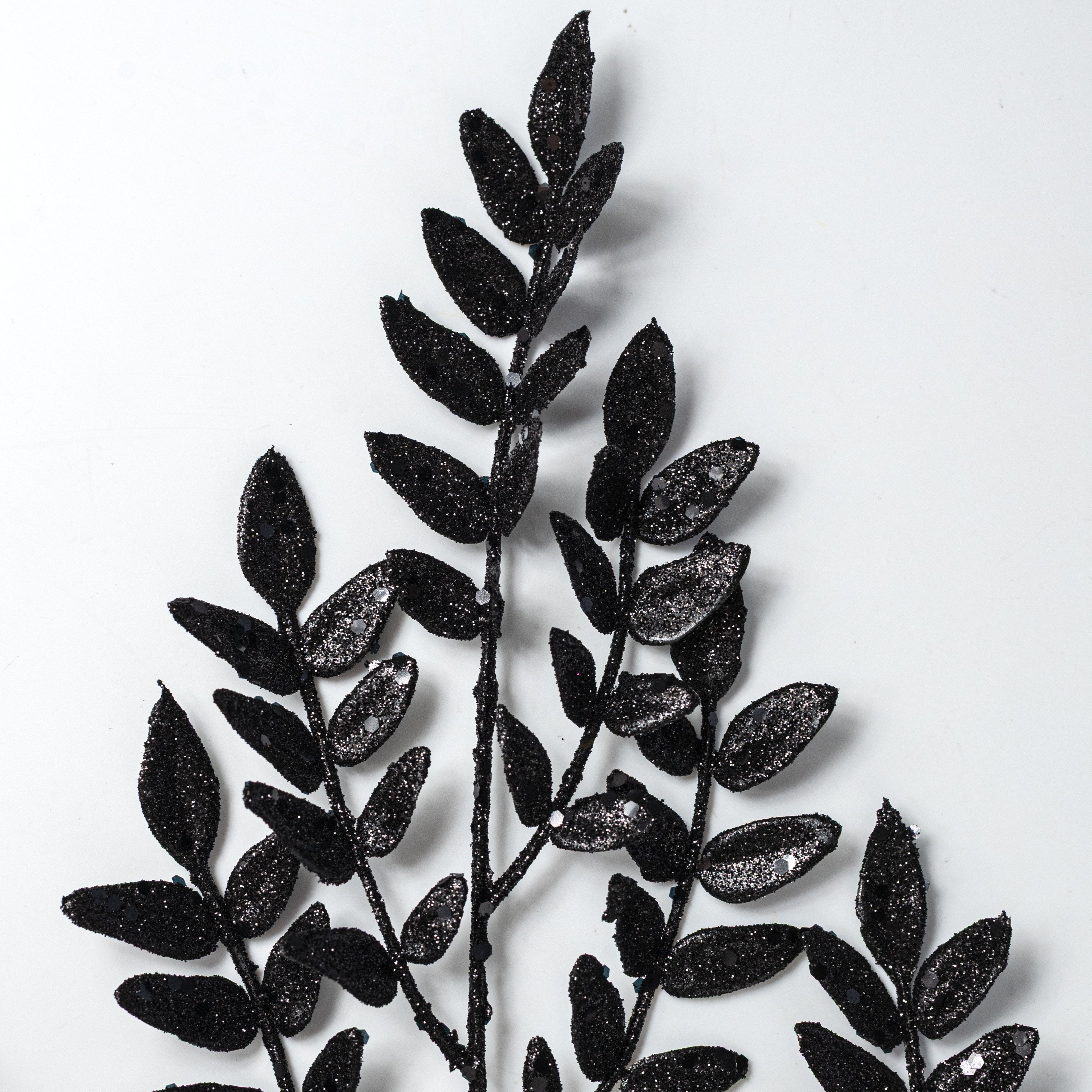 28" Glitter Fern Spray: Black Lifestyle Photo