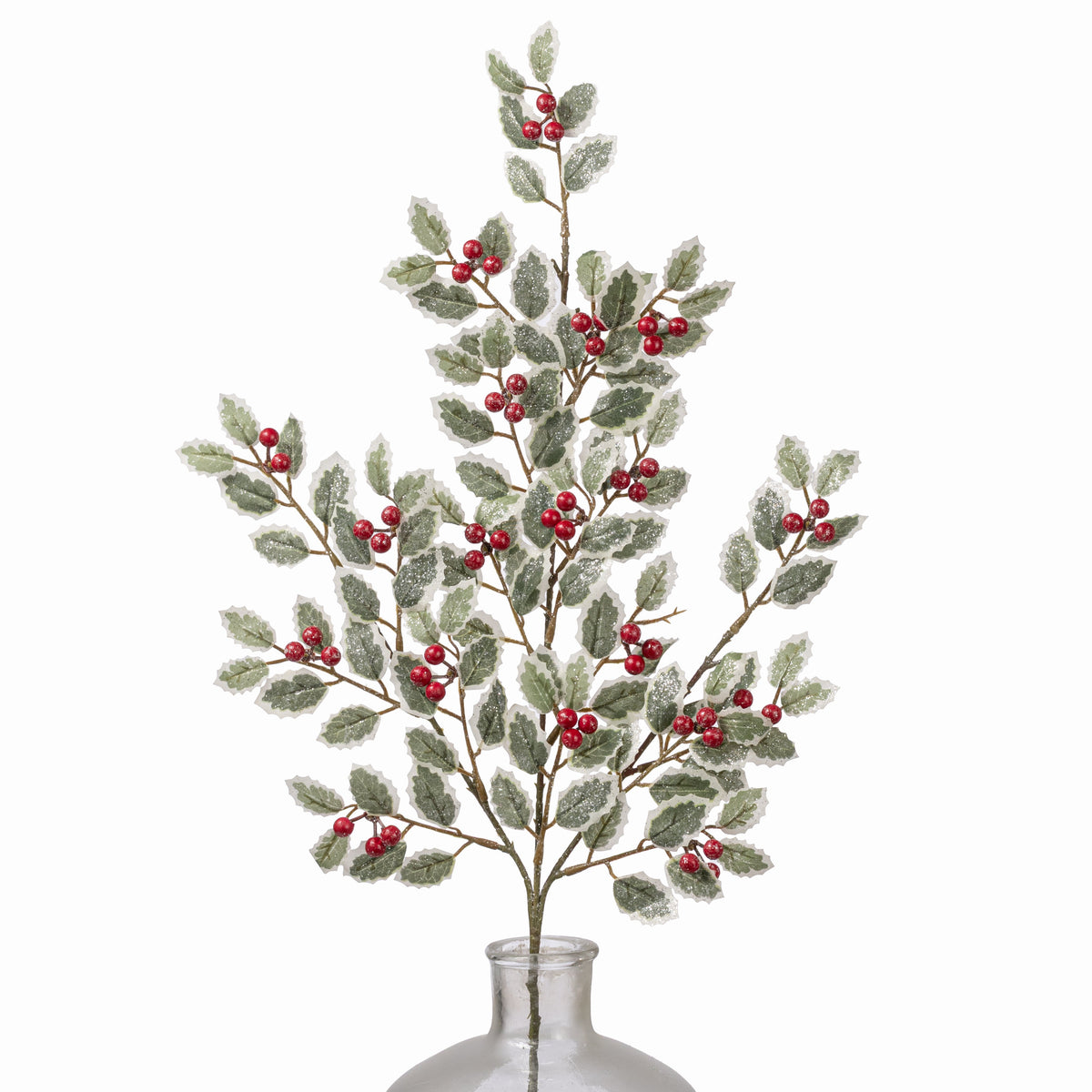 28" Glittered Foster Holly Spray Item Number: 270489