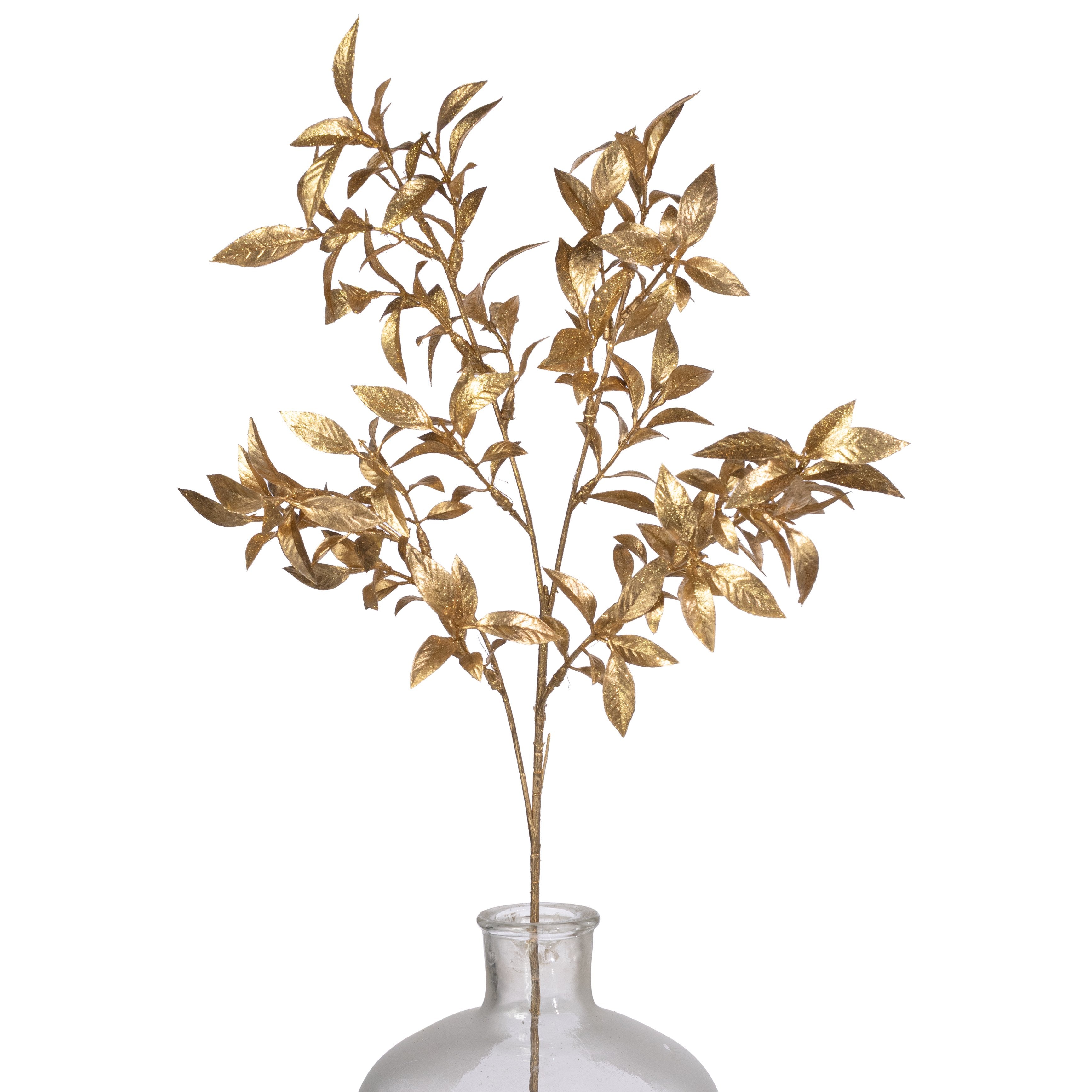 28" Glittered Tea Leaf Spray: Gold Item Number: 2826158GD