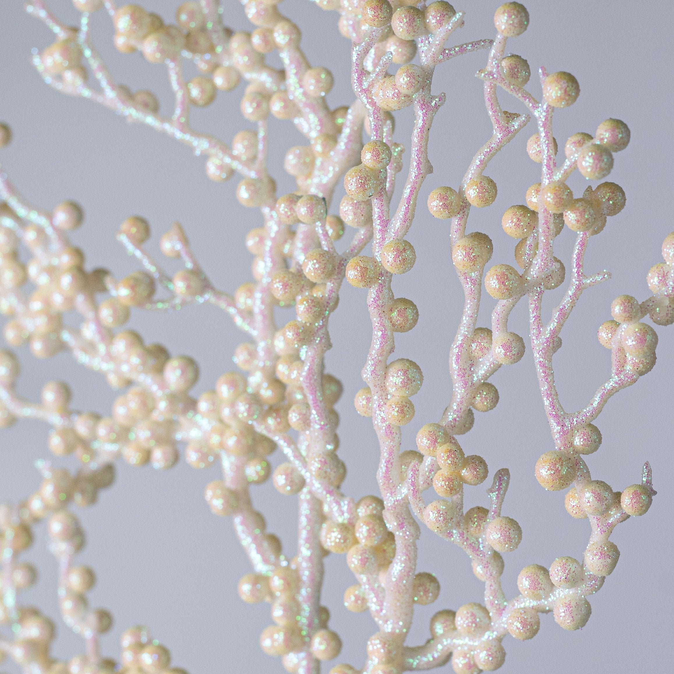 28" Iridescent Coral Twig Spray: Ivory Lifestyle Photo