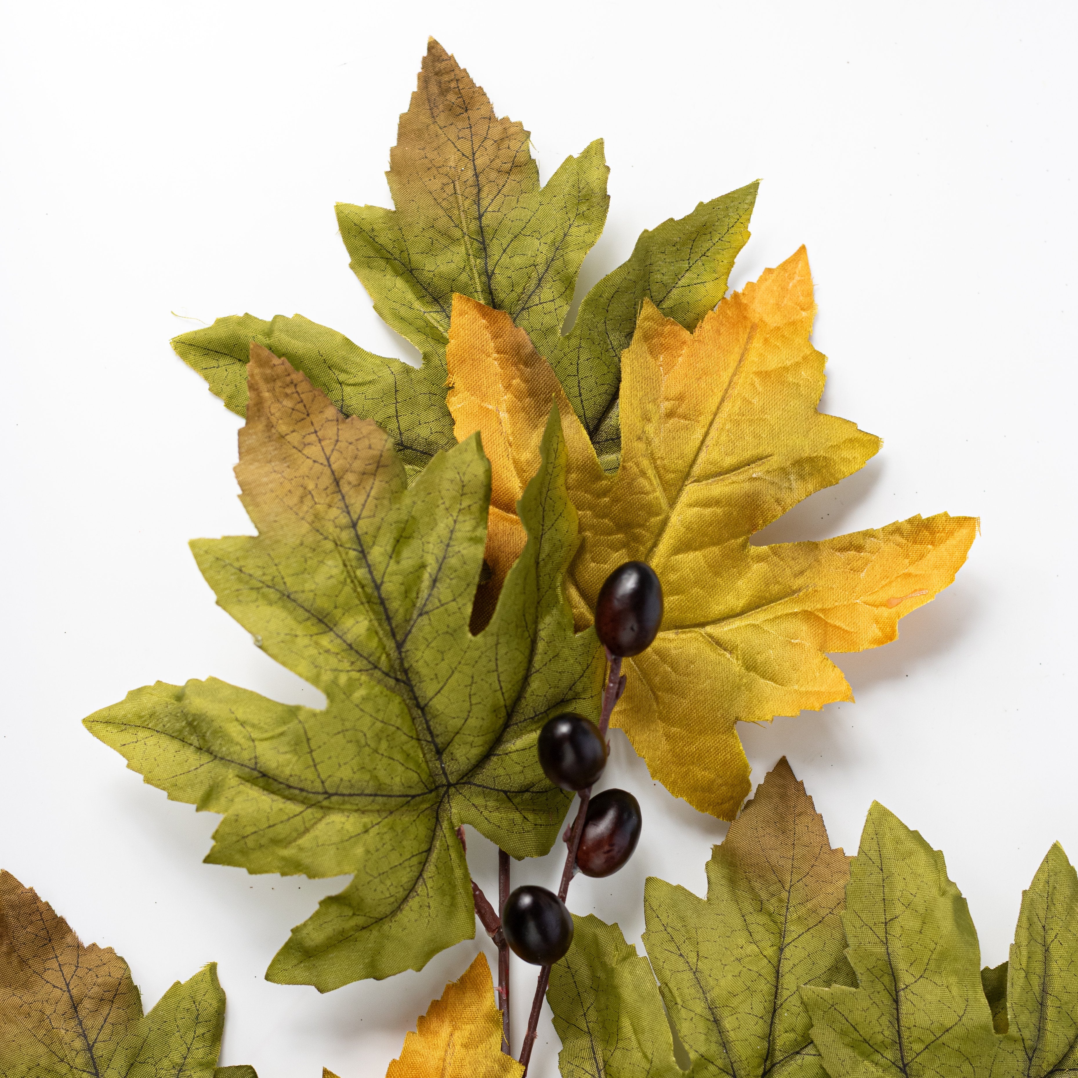 28" Maple Leaves & Acorn Spray: Sage Green Lifestyle Photo