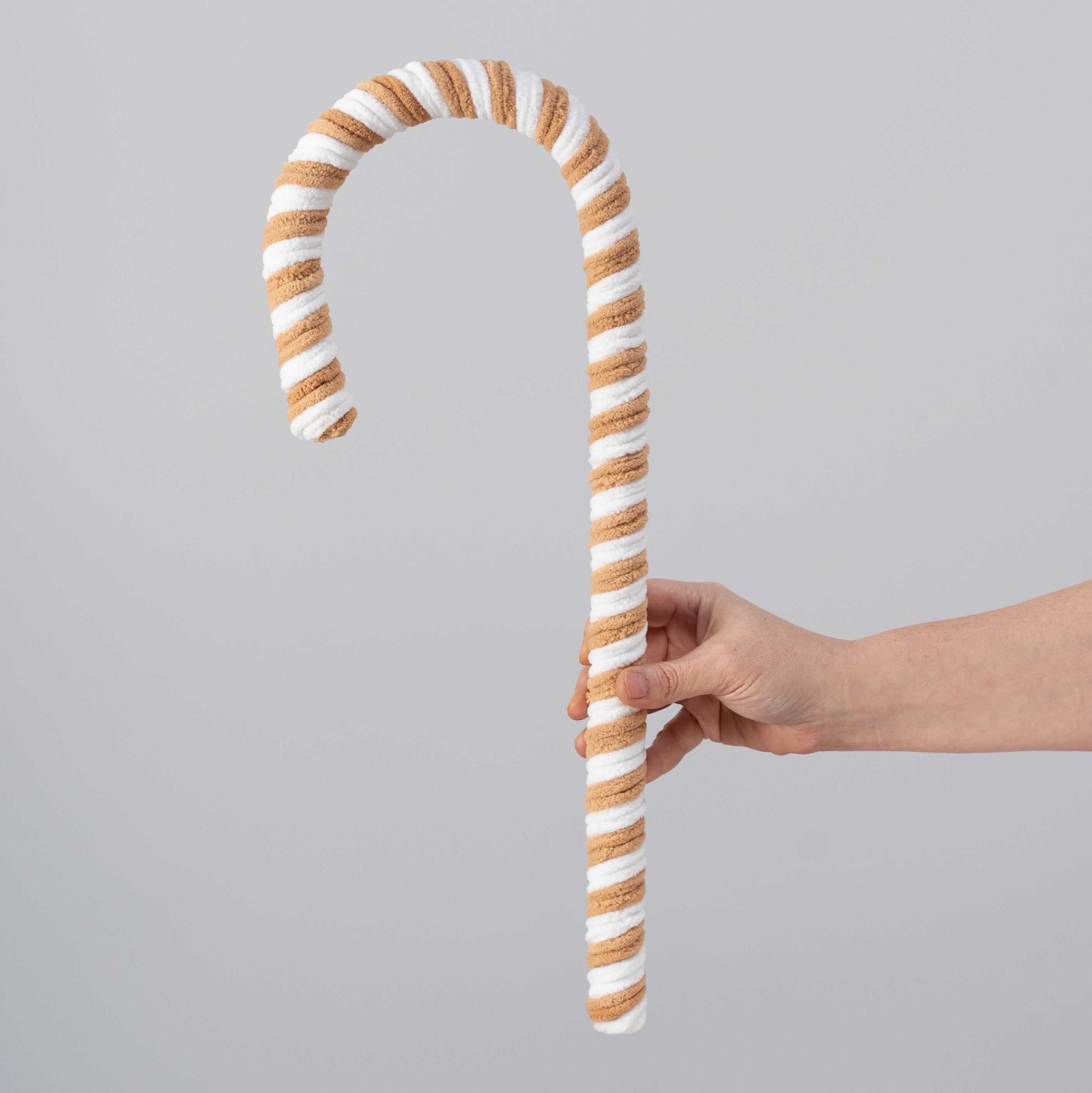 28" Velvet & Foam Wired Peppermint Stick: Gingerbread detail photo 3