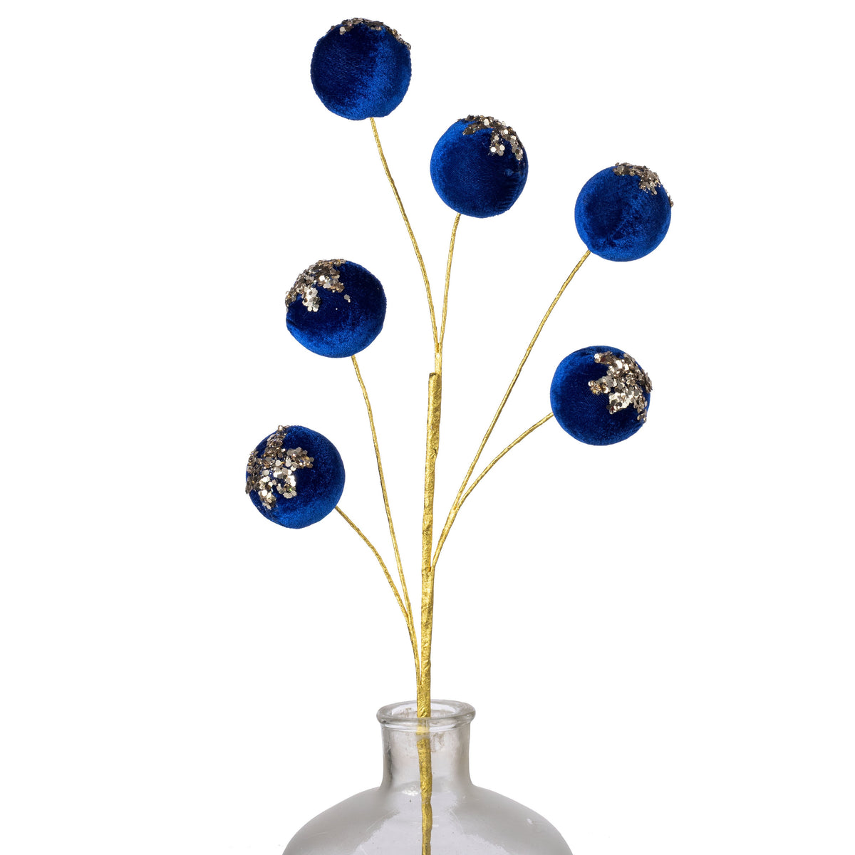 28" Velvet Sequin Drip Ball Spray: Royal Blue Item Number: 86768BL
