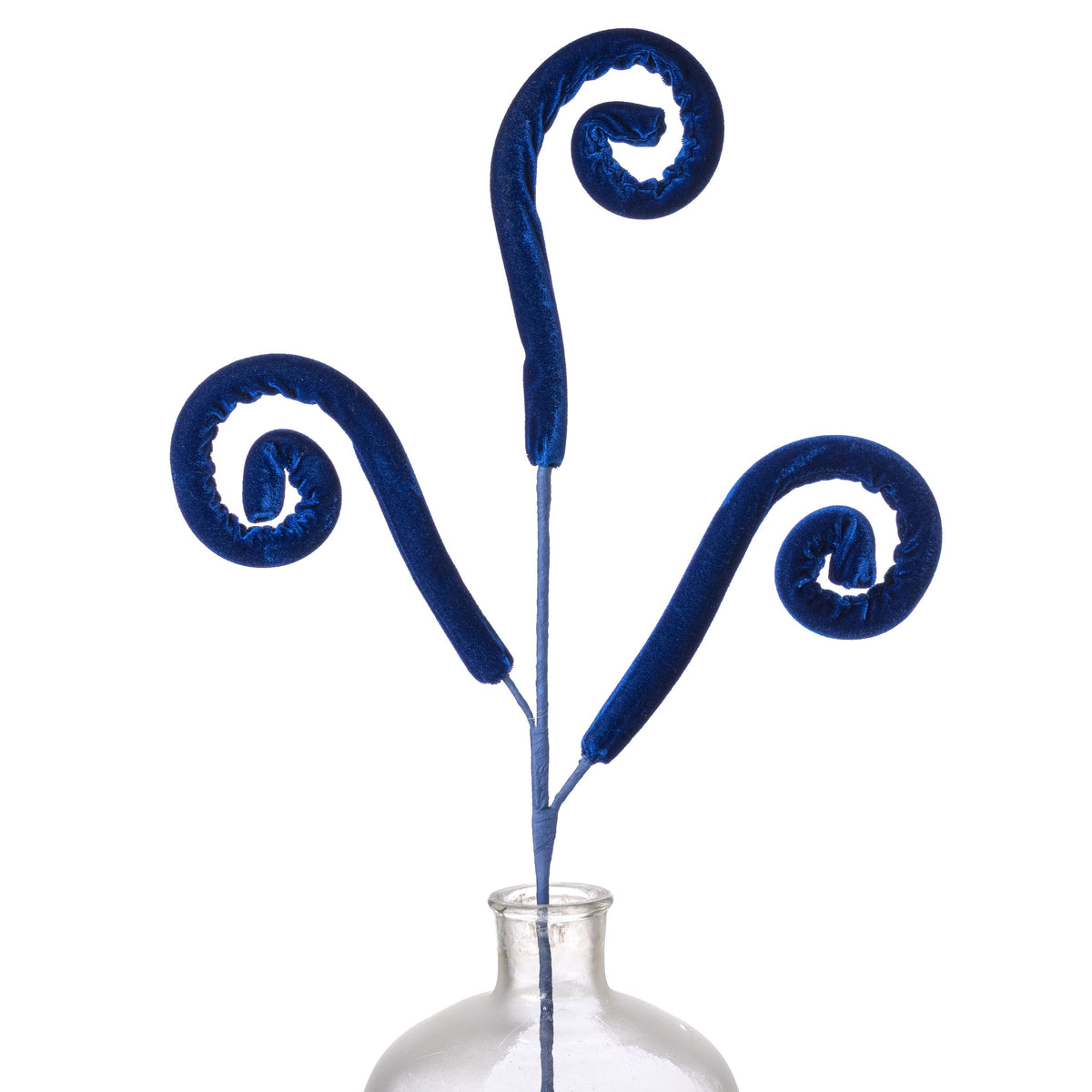 28" Velvet Spiral Curly Spray: Royal Blue Item Number: 86742BL