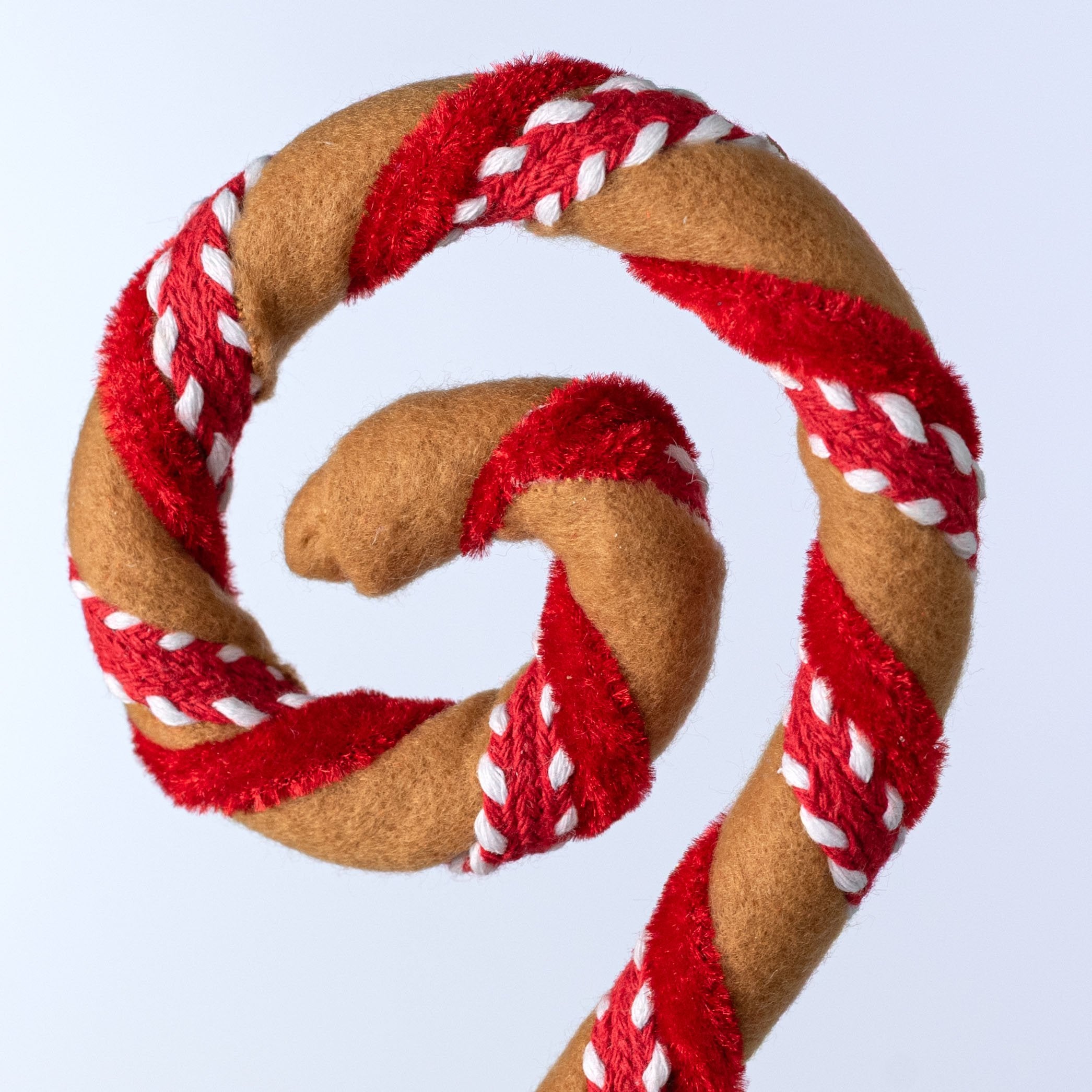 28" Velvet & Trim Spiral Curly Spray: Red Gingerbread Lifestyle Photo