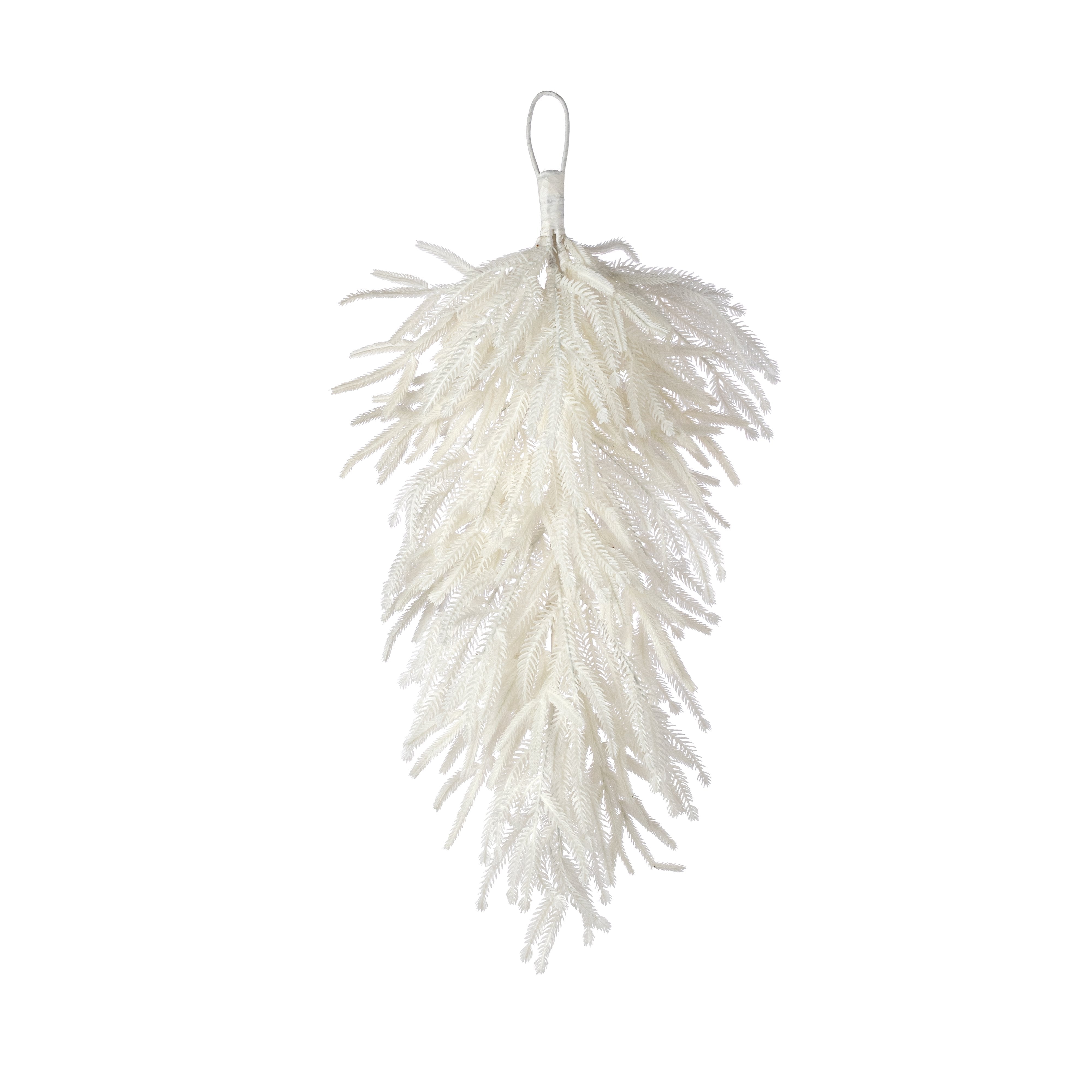 28" Willow Pine & Norfolk Pine Teardrop: White Item Number: XX2598