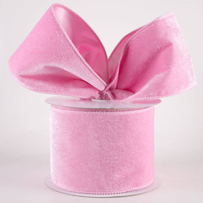 4" Deluxe Velvet Satin Backing Ribbon: Light Pink (10 Yards)