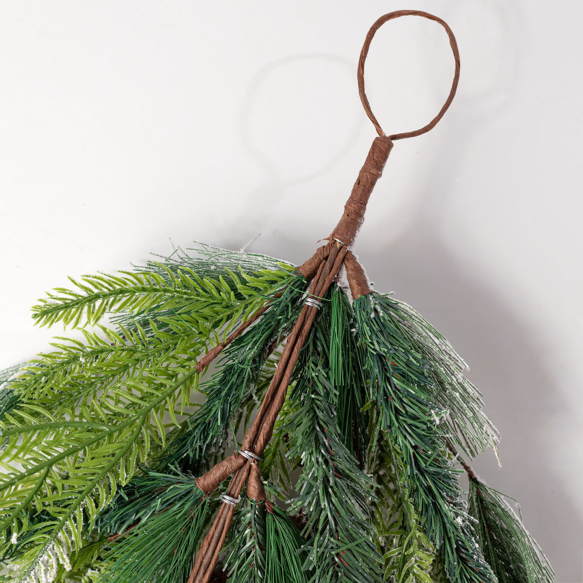 29" Heavy Snow Flocked Mixed Pine Teardrop detail photo 4