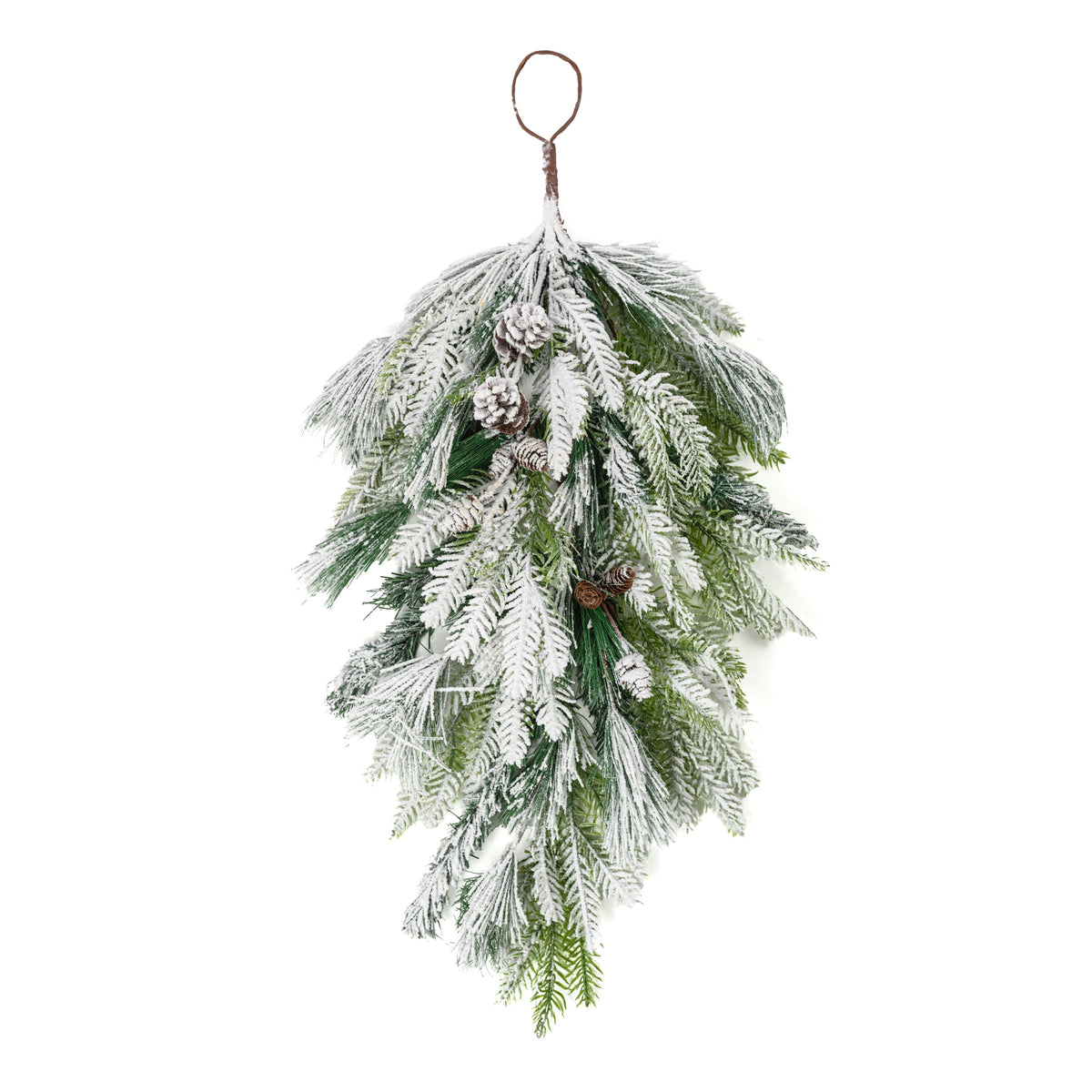 29" Heavy Snow Flocked Mixed Pine Teardrop Item Number: 511882