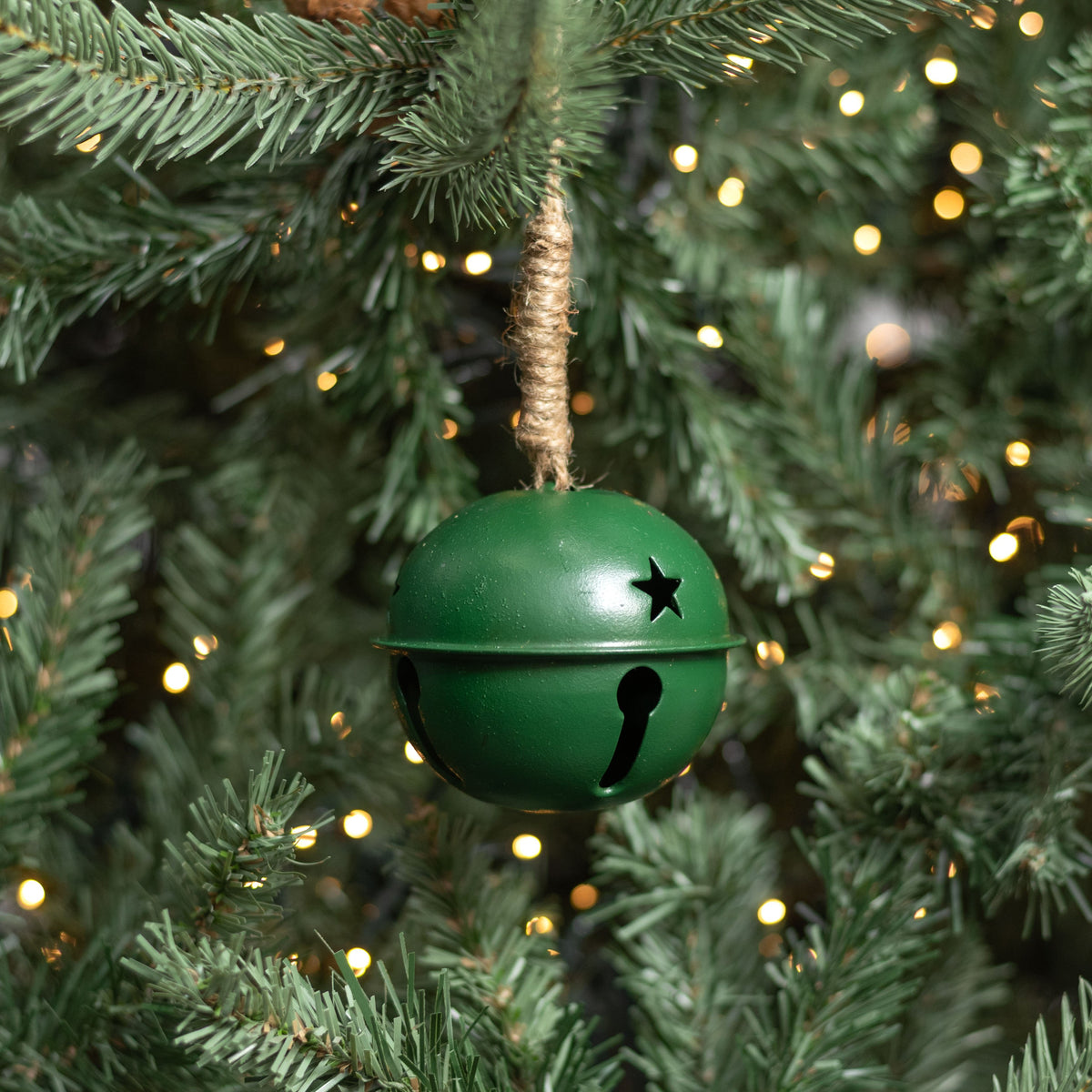 3.5" Jingle Bell Ornament: Antique Emerald Lifestyle Photo