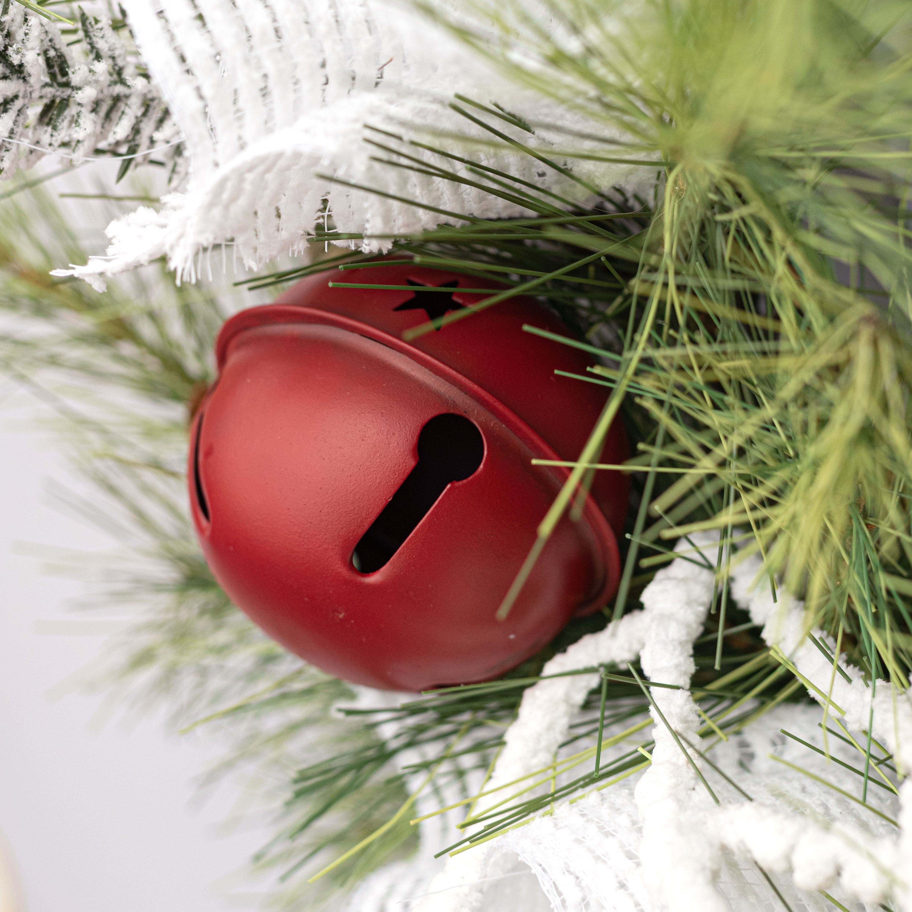 3.5" Jingle Bell Ornament: Antique Red detail photo 4